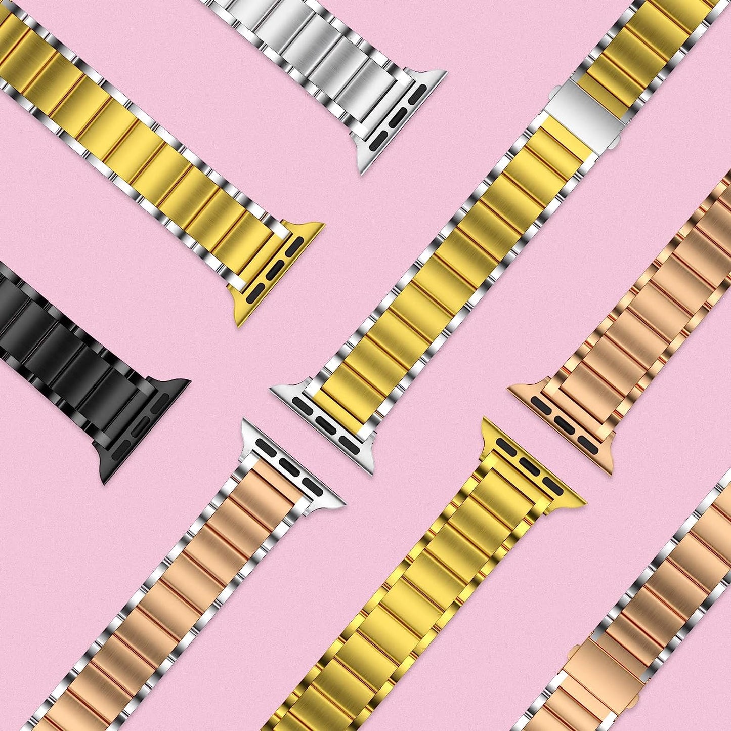 CINORS Metal Dressy Watch Band Compatible with Apple 8 41Mm Iwatch Iphone Rose Gold and Silver Womens Bands 41 40Mm Thin Link Bracelet 38Mm Stainless Steel Watches Strap for Series 7 6 5 4 3 2 1 SE  CINORS   