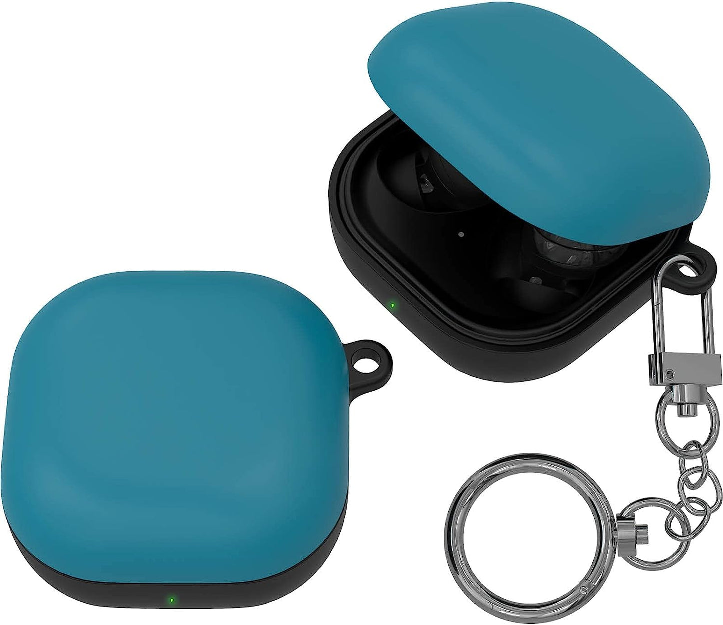 JUST4YOU for Galaxy Buds Pro Case, Galaxy Buds Live Case, Galaxy Buds 2 Case Cover with Keychain, Thin Fit Hard Case (Black) CS_HD_GBL_GBP_GB2_BK  S2B Corporation Blue  