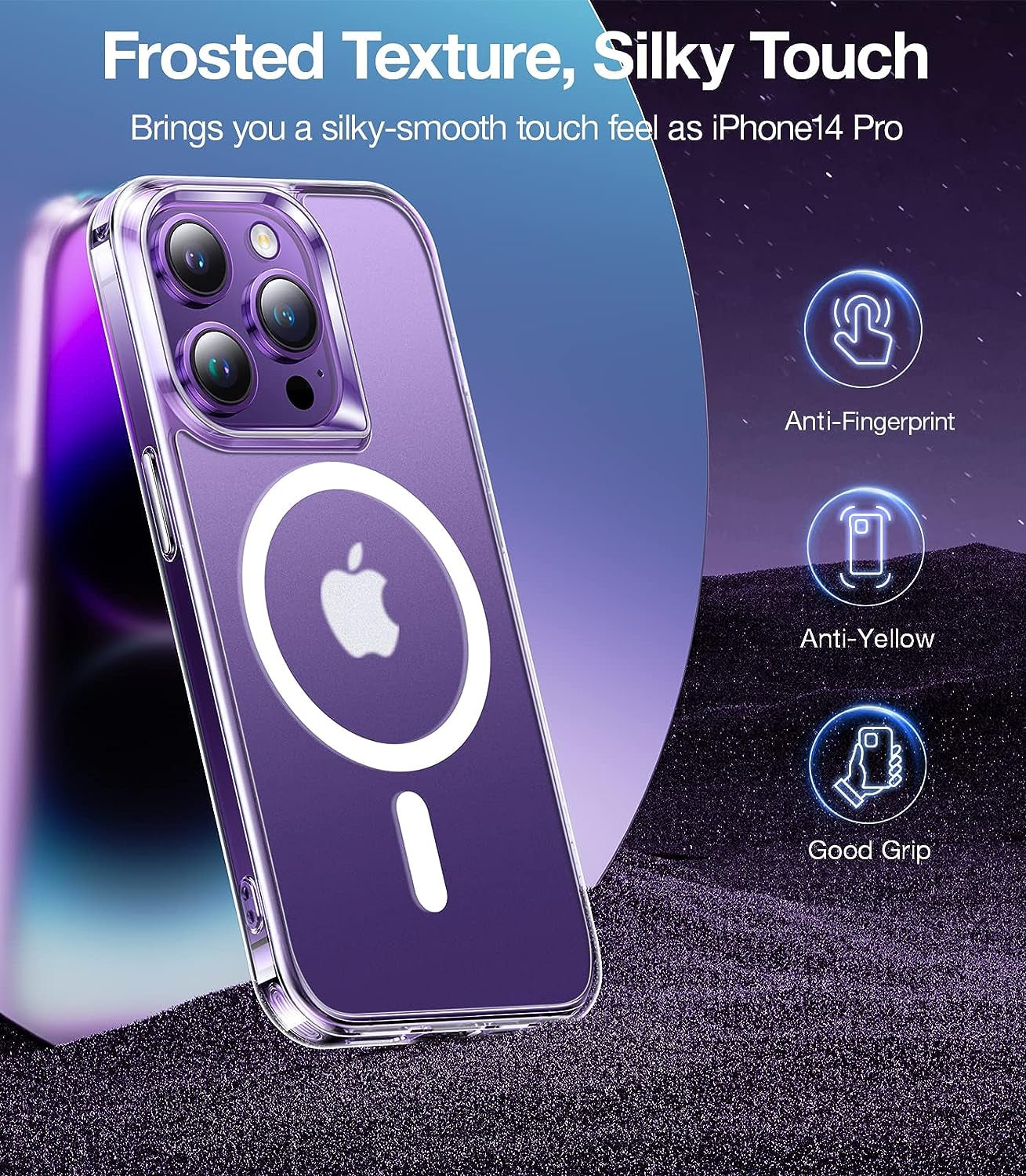 TORRAS Iphone 14 Pro Slim Matte Case - Military-Grade Drop Tested, Magsafe Compatible, Anti-Fingerprint, Frosted Clear  TORRAS   