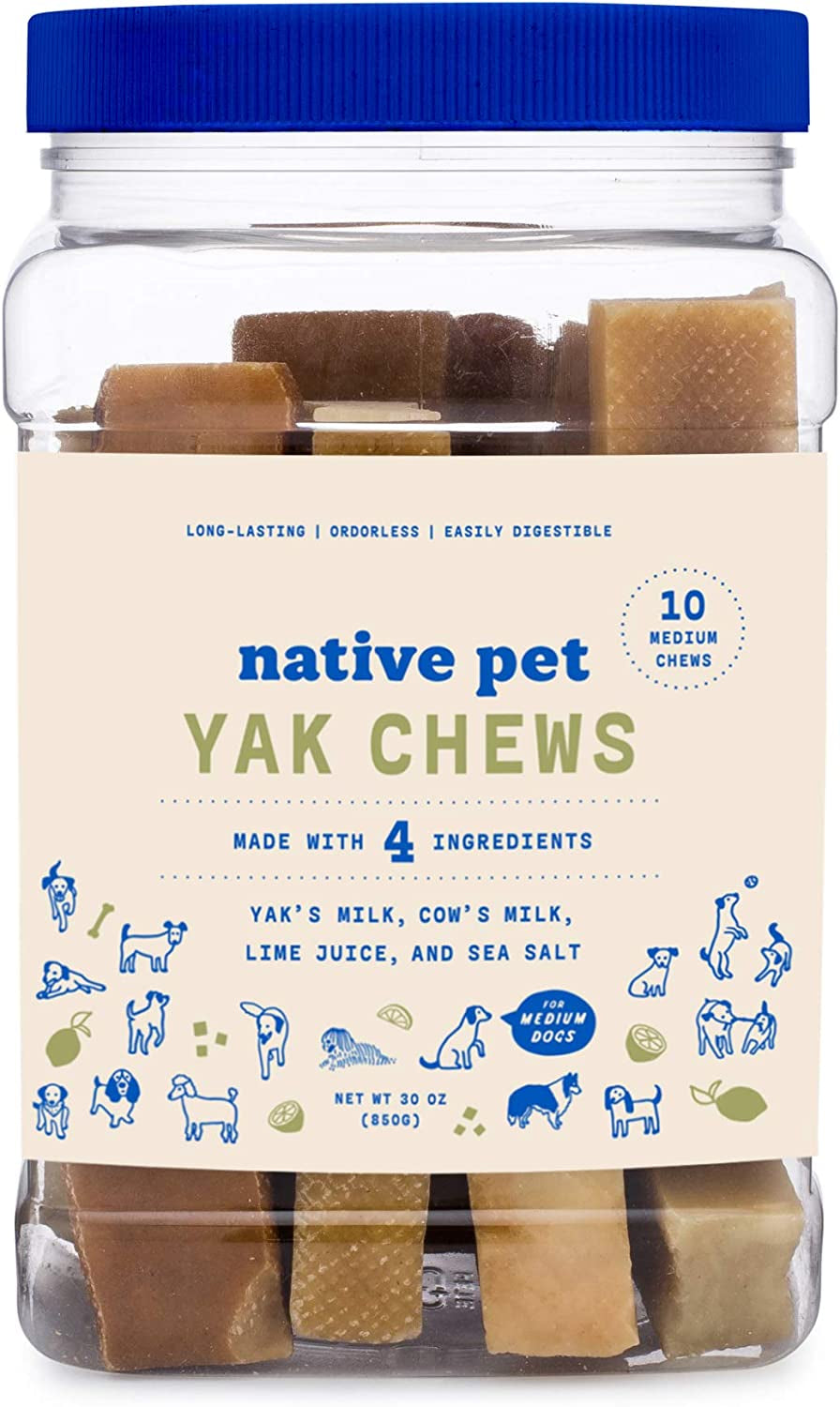 Native Pet Yak Chews (3 Medium Chews)  Native Pet 10 Medium Chews  