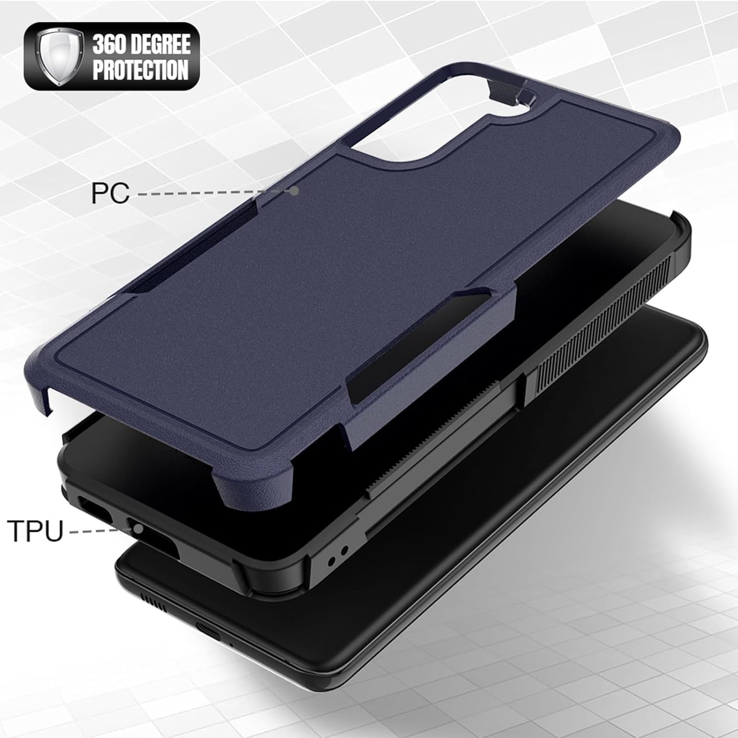 For Samsung Galaxy S21 plus Case: Dual Layer Protective Heavy Duty Cell Phone Cover Shockproof Rugged with Screen Protector - Military Protection Bumper Tough - Samsung Galaxy S21+ plus 5G, Blue  Jinxian Co., Ltd.   