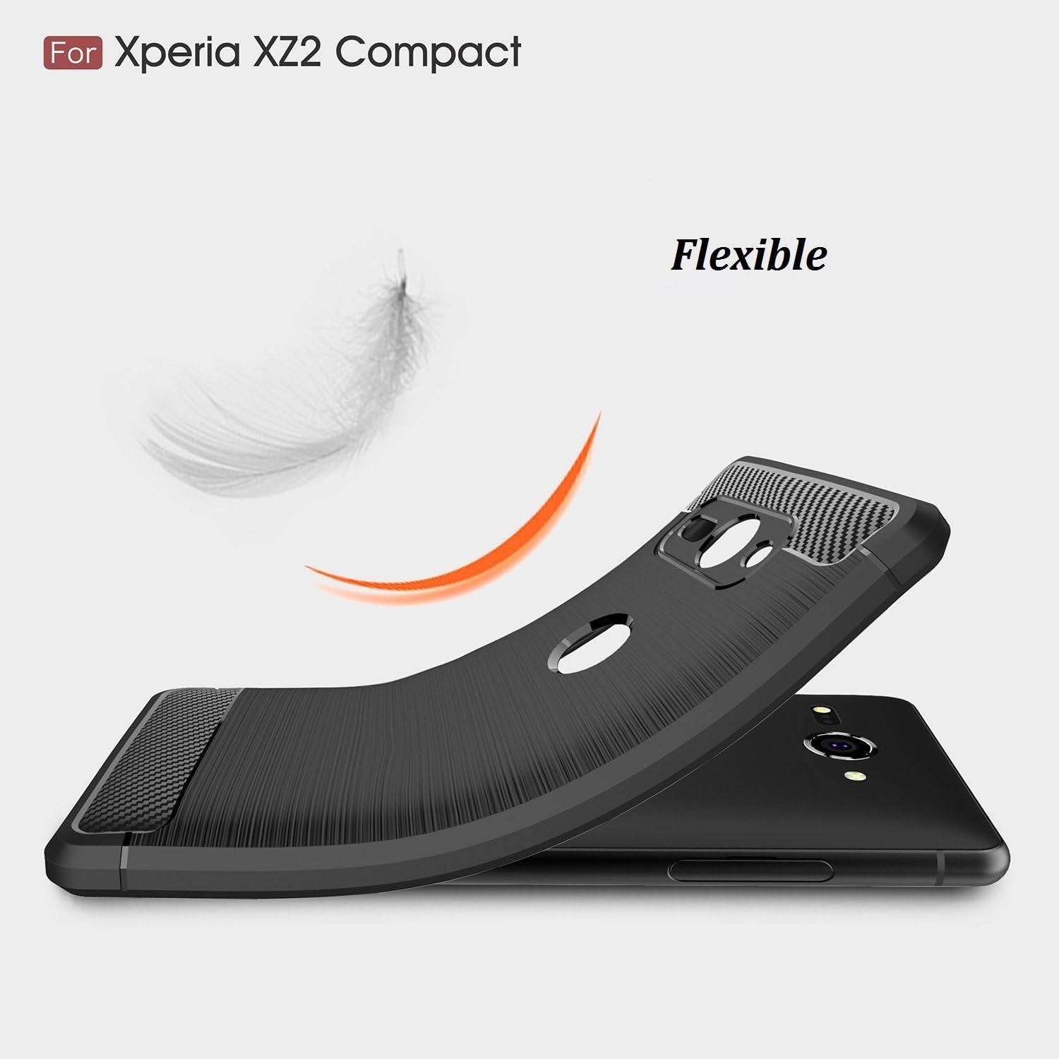 Cruzerlite Case Compatible with Cellphone Sony Xperia XZ2 Compact Case, Carbon Fiber Shock Absorption Slim Case Compatible with Cellphone Sony Xperia XZ2 Compact (2018) (Red)  Cruzerlite   