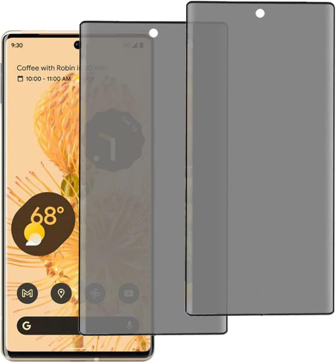 2 Pack Privacy Tempered Glass Designed for Google Pixel 6 Pro, Anti-Peep Anti-Scratch Anti-Spy Screen Protector Film 9H Hardness Bubble Free for Google Pixel 6 Pro 6.7 Inch  BYIUIHS   