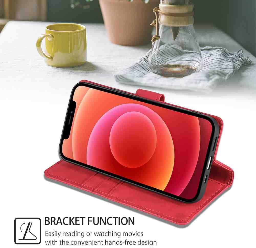 Mojiery Phone Cover Wallet Folio Case for LG V30, Premium PU Leather Slim Fit Cover for LG V30, 3 Card Slots, Good Design, Red  MojieRy   