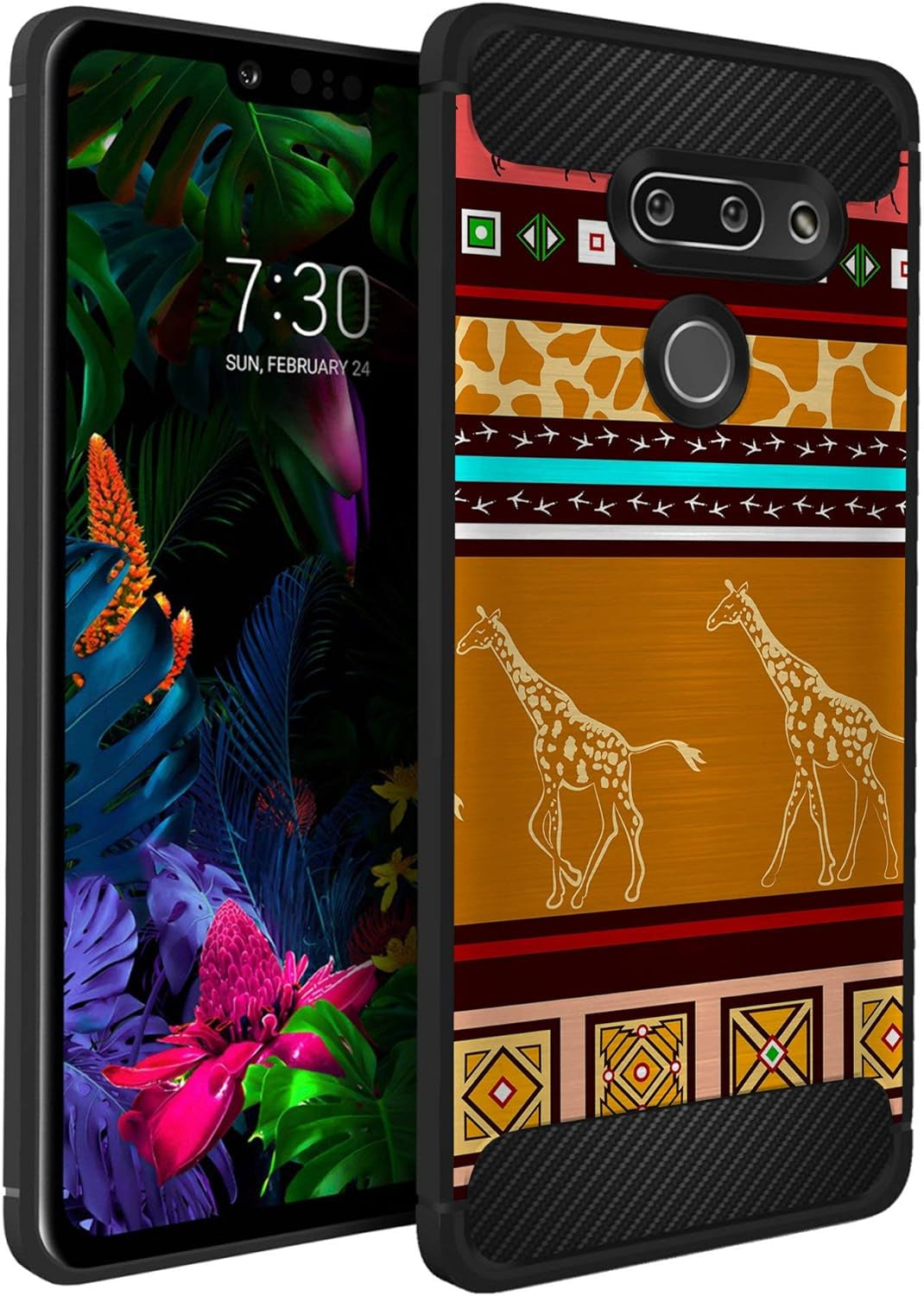 Casesondeck Case Compatible with LG G8 Thinq/Lg G8, Slim Precise Fit TPU Case, Scratch Protection and Unique Design (Don’T Tread on Me)  CasesonDeck Giraffe Tribal  