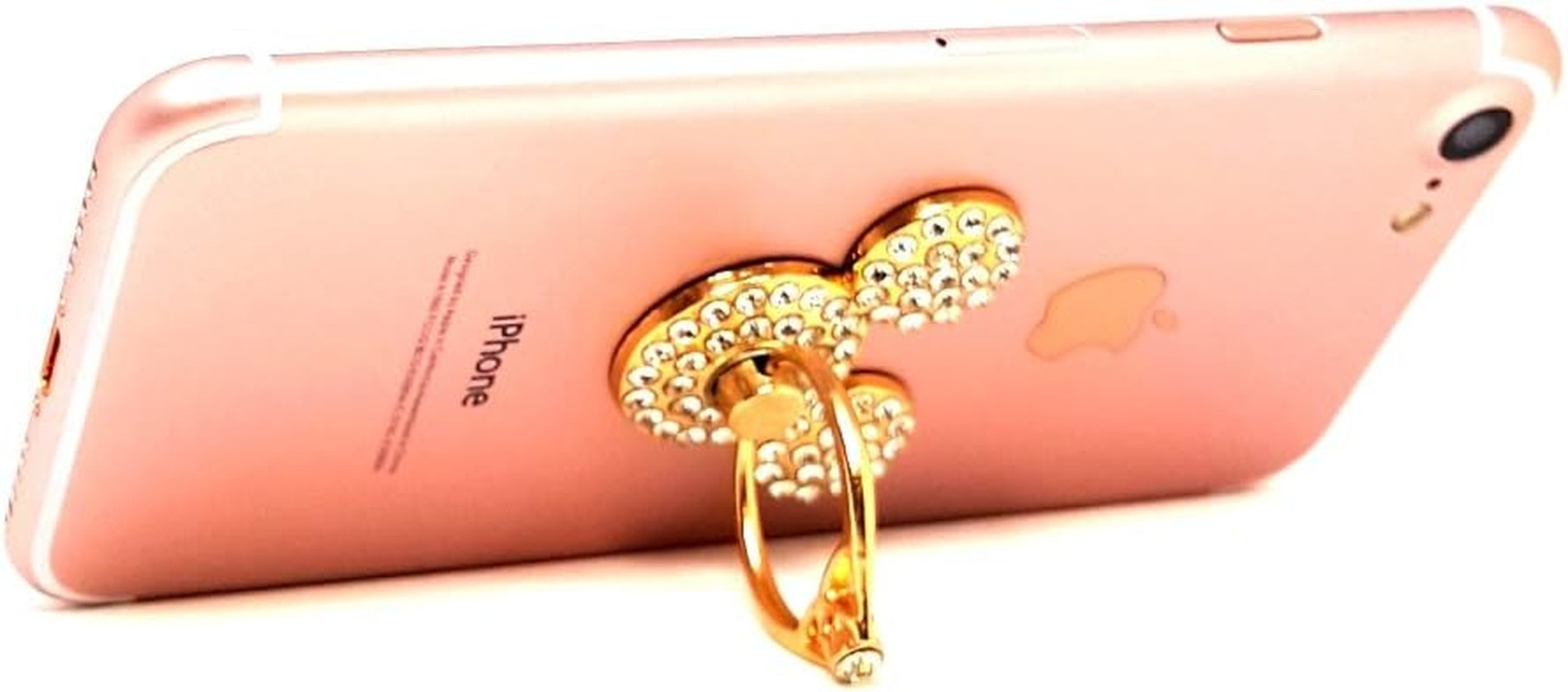 Accessoryhappy Mickey Ears Ring Stand, Rhinestone Crystal Bling Diamond 360° Rotation Cell Phone Stent Holder Grip Kickstand for Iphone 7 7 plus Iphone 8 8 plus 6S 6 Galaxy S7 S8 (Clear)  AccessoryHappy   