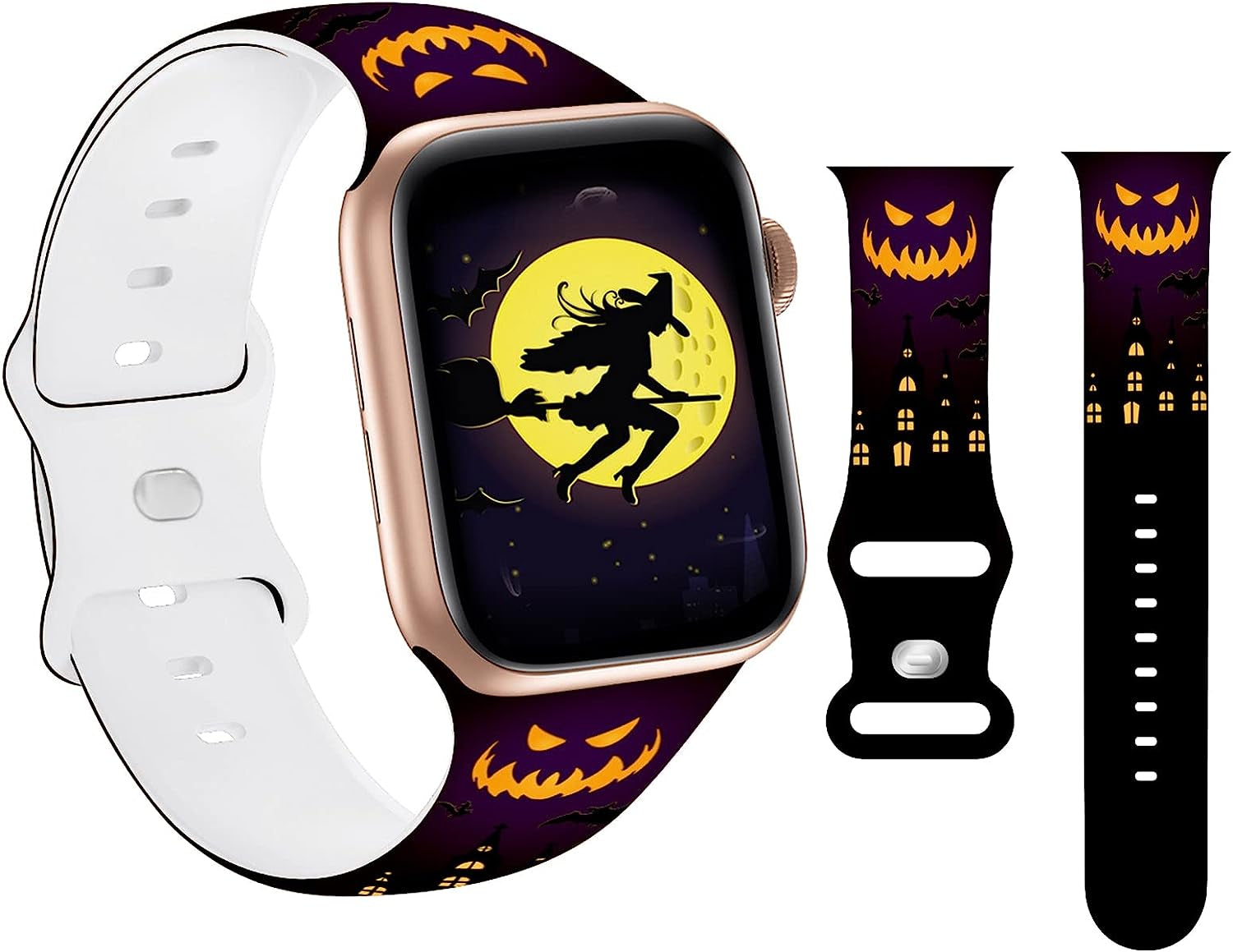 HYHMXB Chic Breathable Character Halloween Bands Compatible with Apple Watch 42Mm 44Mm 45Mm M/L,Grade Soft Silicone Sports Wristband Strap for Iwatch SE & Series 7/6/5/4/3/2/1 (Item 2)  HYHMXB   