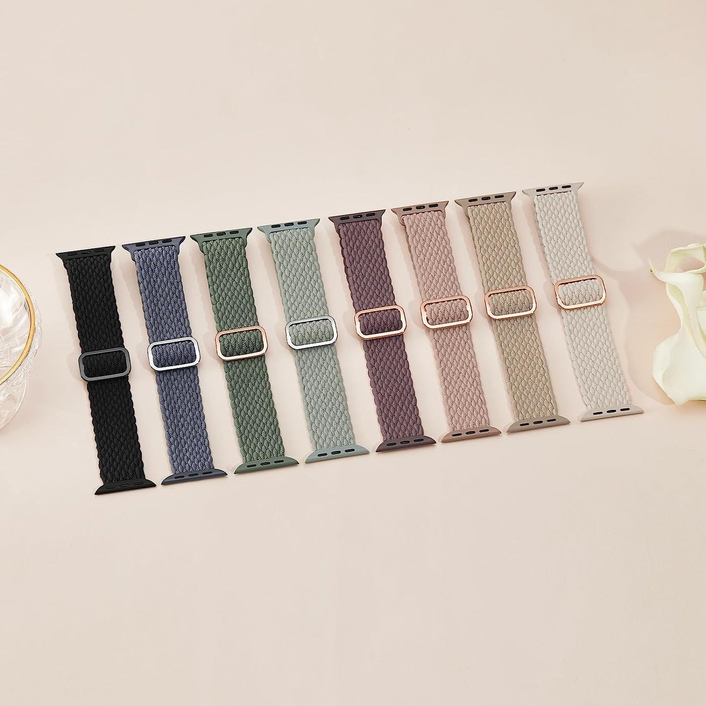 Braided Solo Loop Compatible with Apple Watch Band 38Mm 40Mm 41Mm 42Mm 44Mm 45Mm 49Mm for Women Men, Stretchy Straps Elastic Sport Wristbands for Iwatch Series 8 7 6 5 4 3 2 1 SE Ultra  Butifacion   