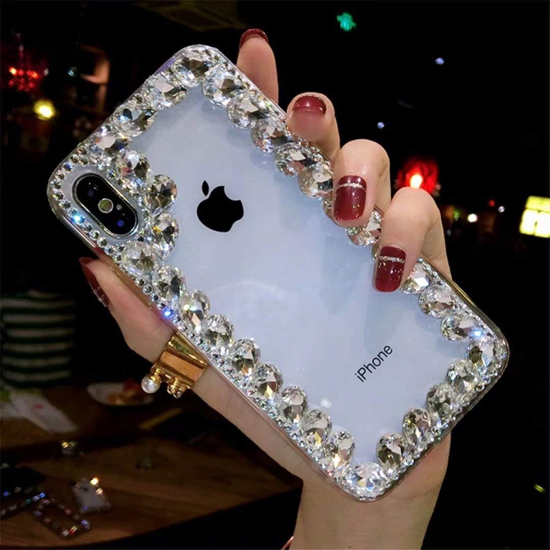 LG G8 Thinq Case,Lg G8 Case,Lg Alpha Full Crystal Diamond Case, 3D Handmade Finger Buckle Luxury Fur Ball Sparkle Crystal Rhinestone Diamond Glitter Bling TPU Case for LG G8 Thinq(Angel/Green)  YuXia Border / White  