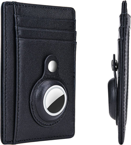 YANZHE Airtag Wallet [Genuine Leather] Airtag Wallet RFID Blocking Slim Minimalist Air Tag Wallet with Build-In Airtag Case for Apple Airtag for Men  YANZHE   