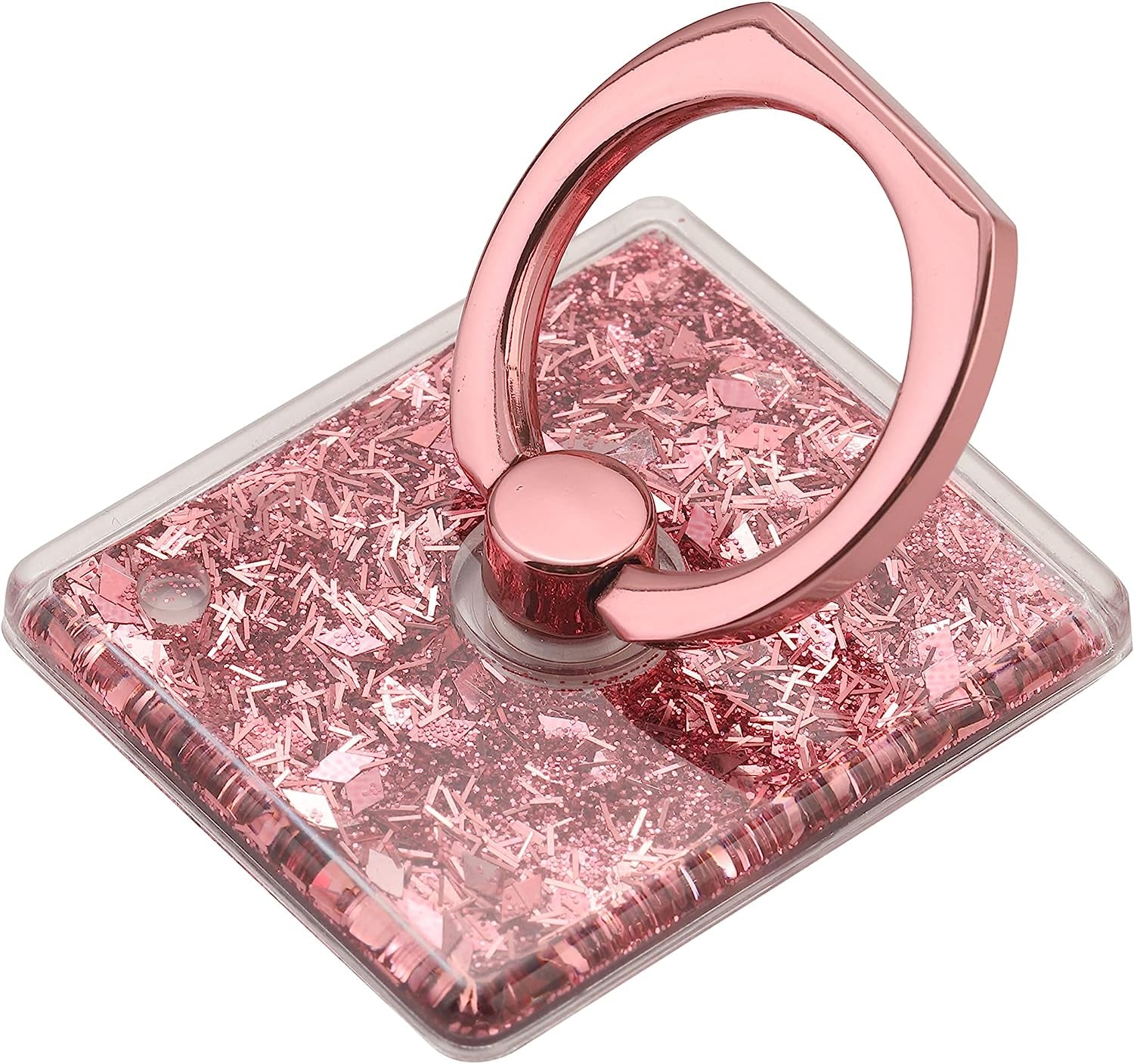 LAX Gadgets Cell Phone Ring Holder - Finger Ring for Phone Case - 360° Rotation Secure Back Grip, Stand, Holder for All Smartphones Including Iphone & Android Phone - Glitter Rose Gold  LAX Gadgets   