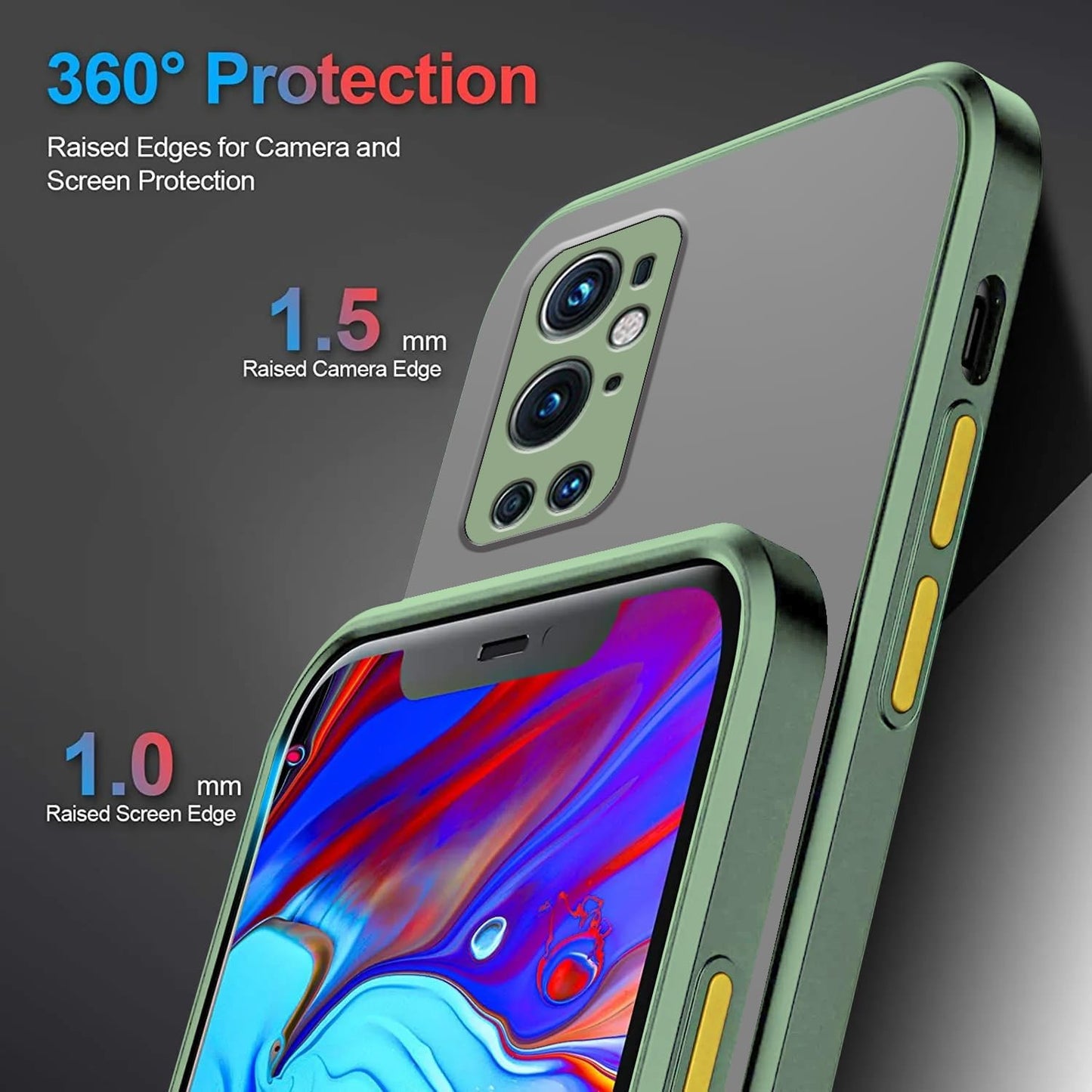 Jancyu Compatible with Oneplus 9 Pro Case Clear, Silicone Oneplus 9 Pro Phone Case Slim Shockproof Four Corner Airbags Drop Slip Protection Cover (Army Green)  Jancyu   