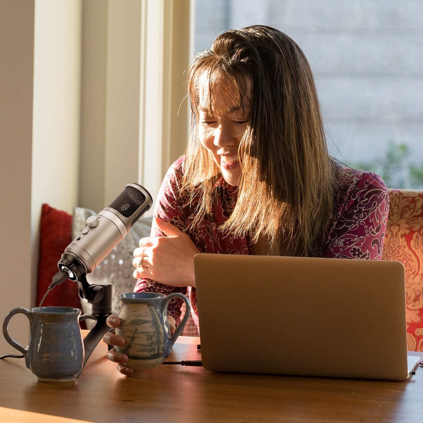 USB Microphone Metal Condenser Recording Mic Microphone for Desktop, Laptop Macbook, Ipad or Phones Cardioid Studio Recording Vocals, Voice Overs, Vlog, Streaming Broadcast and Youtube Videos  Lenton   