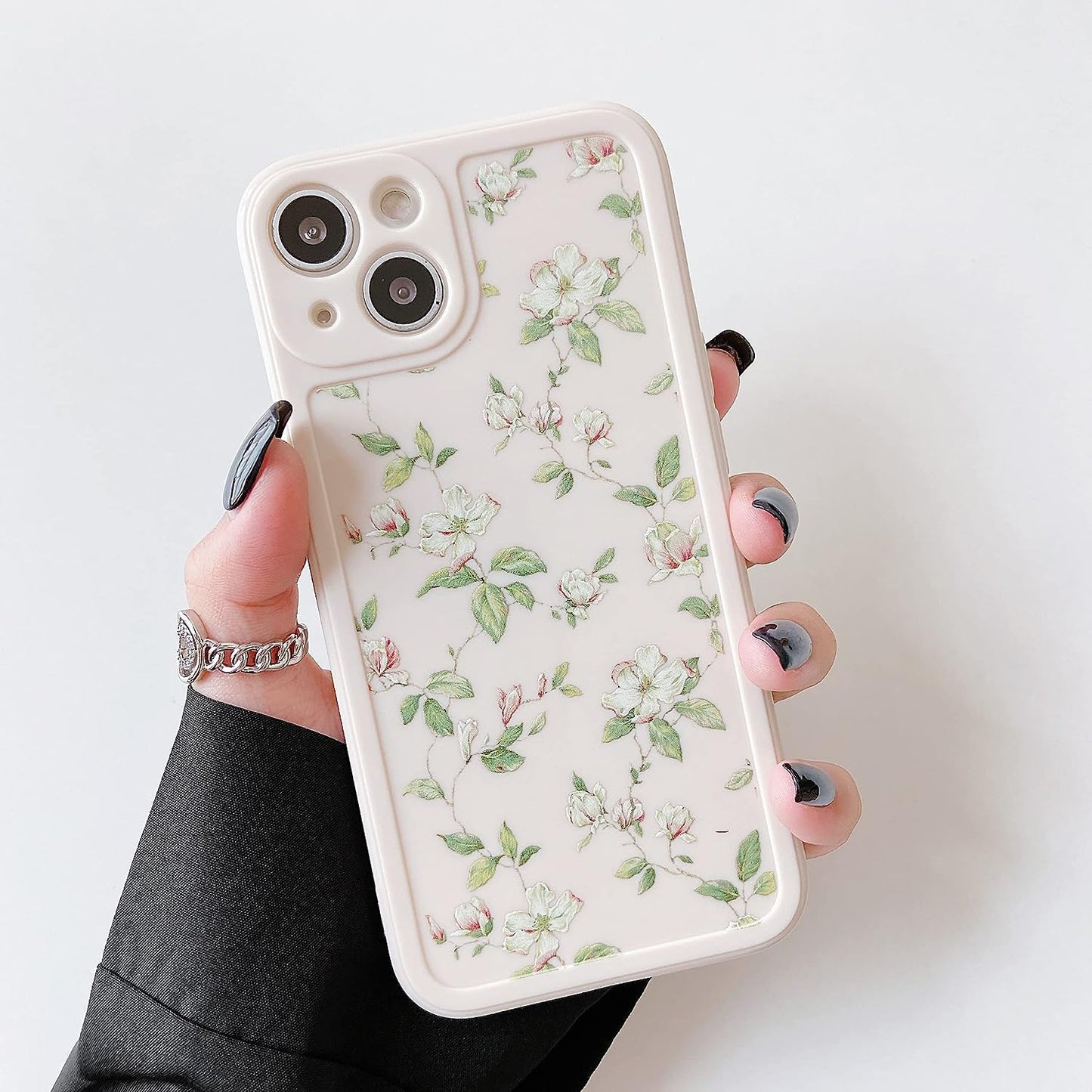 ZTOFERA Compatible with Iphone 13 Case for Girls Women, Floral Flower Pattern Design Silicone Case, Slim Shockproof TPU Protective Bumper Case Cover for Iphone 13,Beige  ZTOFERA   