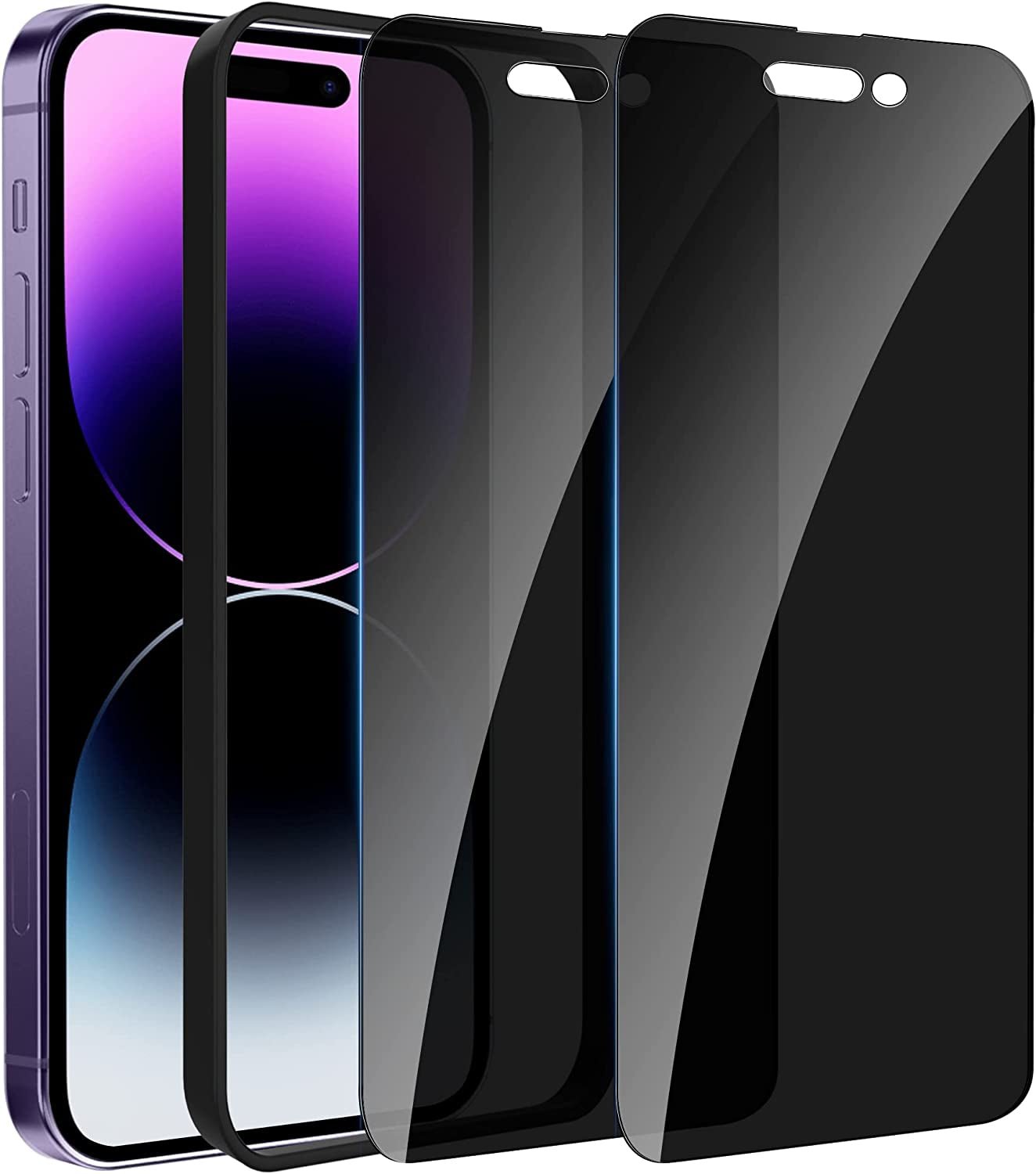 WHPXJY [2 Pack] Iphone 13/Iphone 13 Pro/Iphone 14 Privacy Screen Protector, Anti-Spy Tempered Glass Film for Iphone 13/13 Pro, Touch Sensitive, Bubble Free, Case Friendly, with Easy Alignment Tool  Crworld For iPhone 14 Pro - 2 Pack  