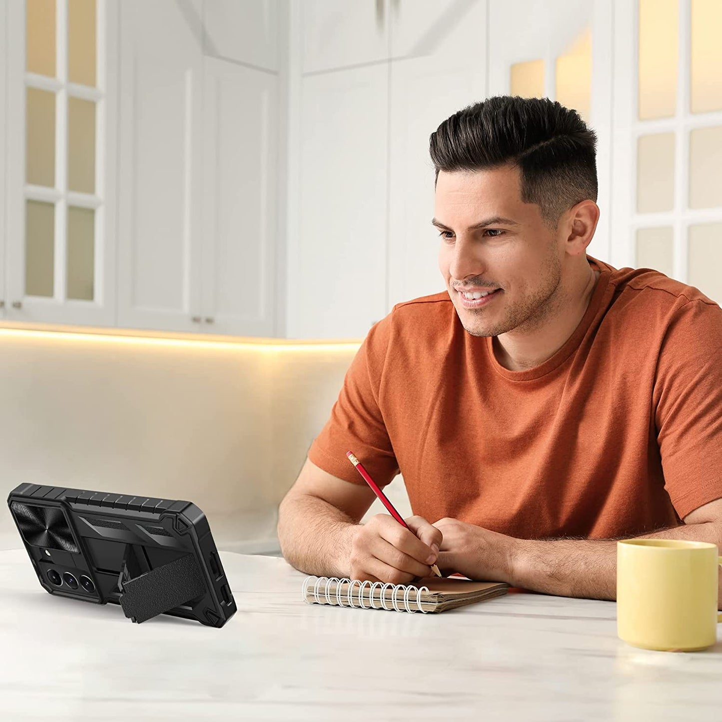 WTYOO for Samsung Galaxy S22-Plus Case: Military Grade Drop Proof Protective Rugged TPU Matte Shell | Shockproof Durable Protection Tough Cell Phone Cover with Built-In Kickstand  WTYOO   