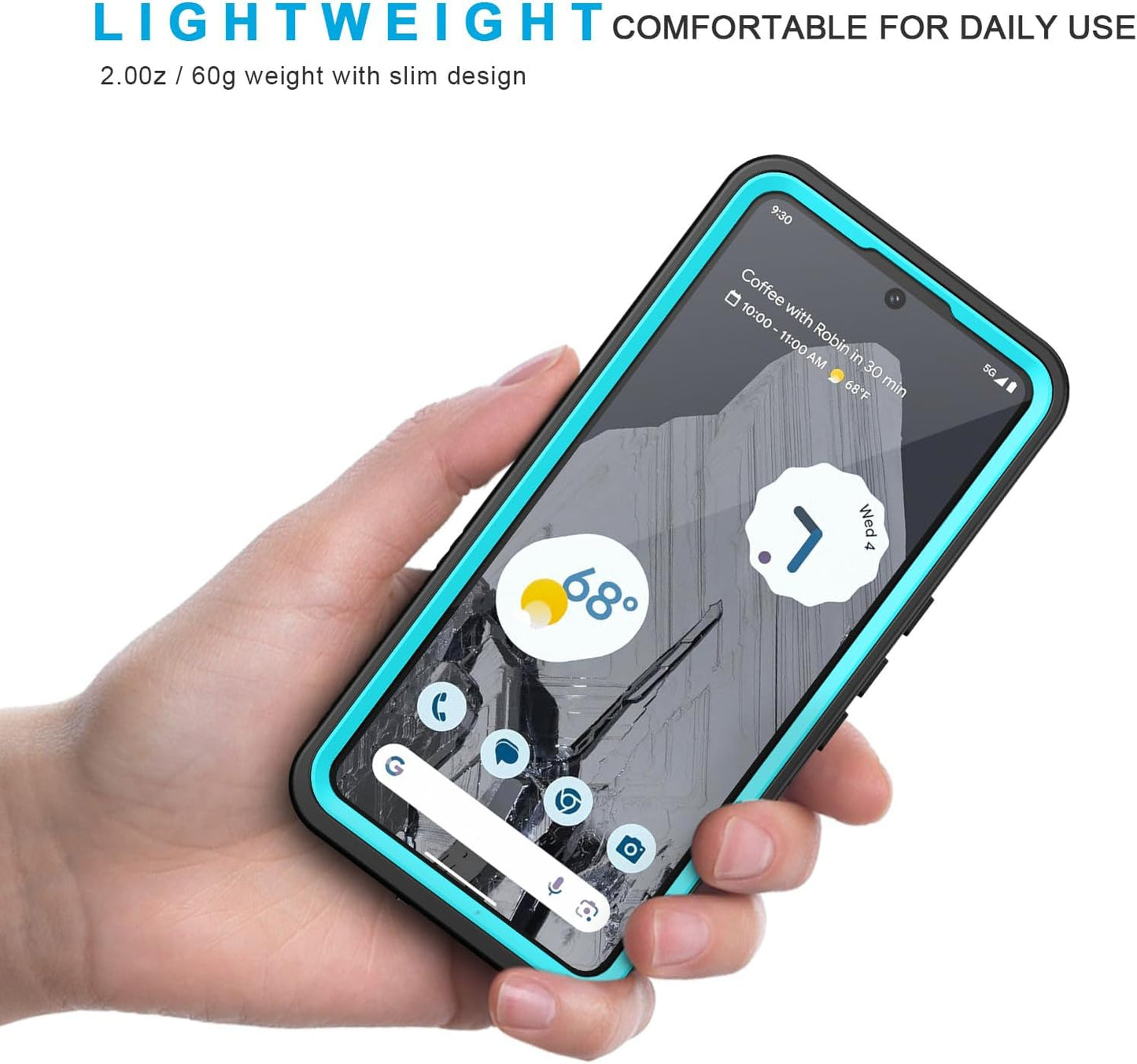 Lanhiem Pixel 8 Pro Case, IP68 Waterproof Dustproof Case with Built-In Screen Protector, Rugged Full Body Shockproof Protective Clear Cover for Google Pixel 8 Pro, Blue  Lanhiem   