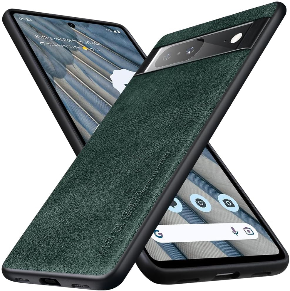 X-Level Google Pixel 7A Case, Thin Slim Premium PU Leather Elegant Soft TPU Bumper Shockproof Protective Cases Phone Cover for Google Pixel 7A 2023 (Gray)  X-level Green  