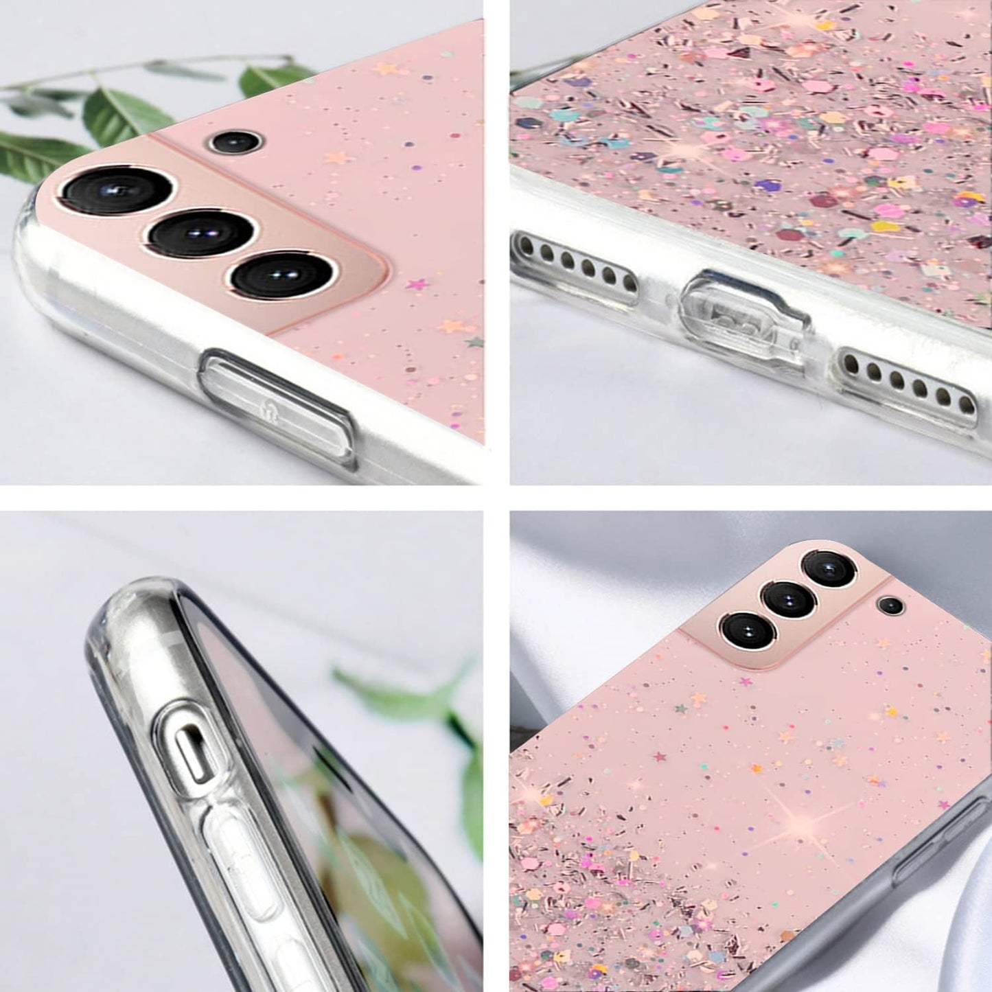 Phone Case for Samsung Galaxy S22 plus 5G Purple, Bling Bling Samsung S22 plus Case Glitter, Samsung Galaxy S22 plus Case Clear Silicone Anti-Scratch (Samsung S22 plus 5G, Pink)  Generic   