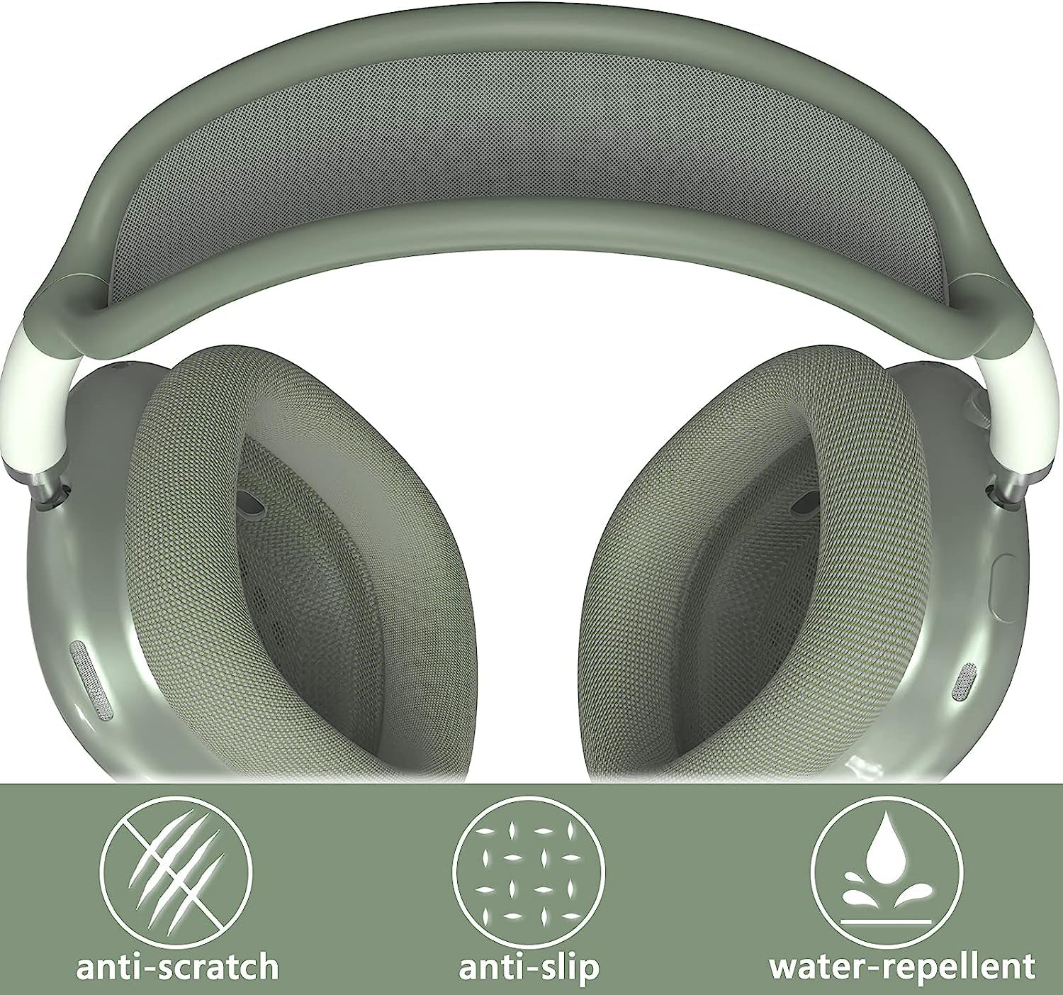 Geekria Silicone Headband Cover Compatible with Airpod Max Headphone, Headband Protector/Headband Replacement Easy DIY Installation No Tool Needed (Green)  Geekria   