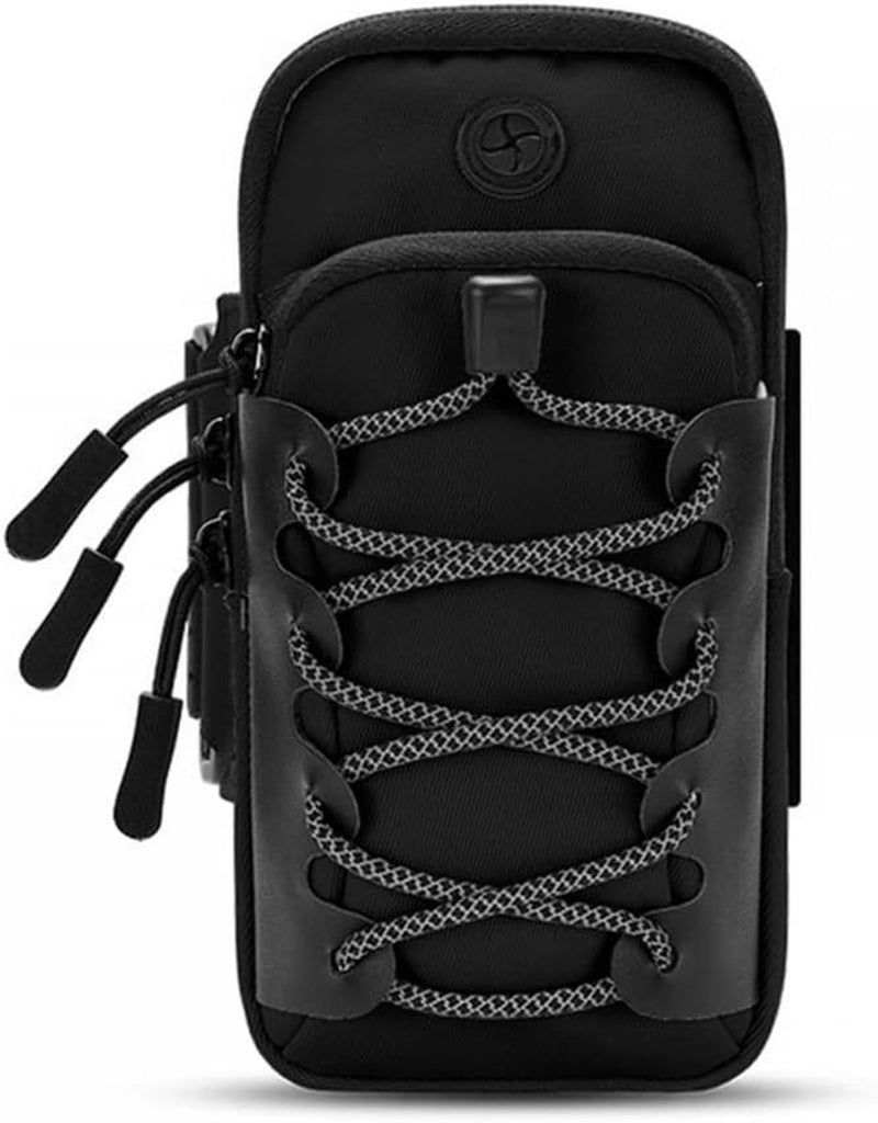 Mioyoow Running Armband,Reflective Waterproof Phone Running Holder with Headphone Jack Design for Walking,Hiking,Biking,Jogging  MiOYOOW black below 7"  