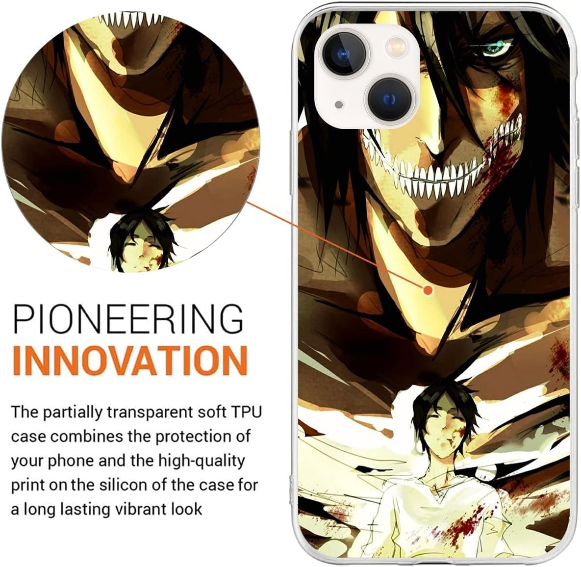 Compatible with LG G7 | LG G7 Thinq | LG G7 Fit | LG G7 One Case Attack on AOT Anime Titan 969 Soft TPU Rubber Protection Cover Clear  Tongstar   