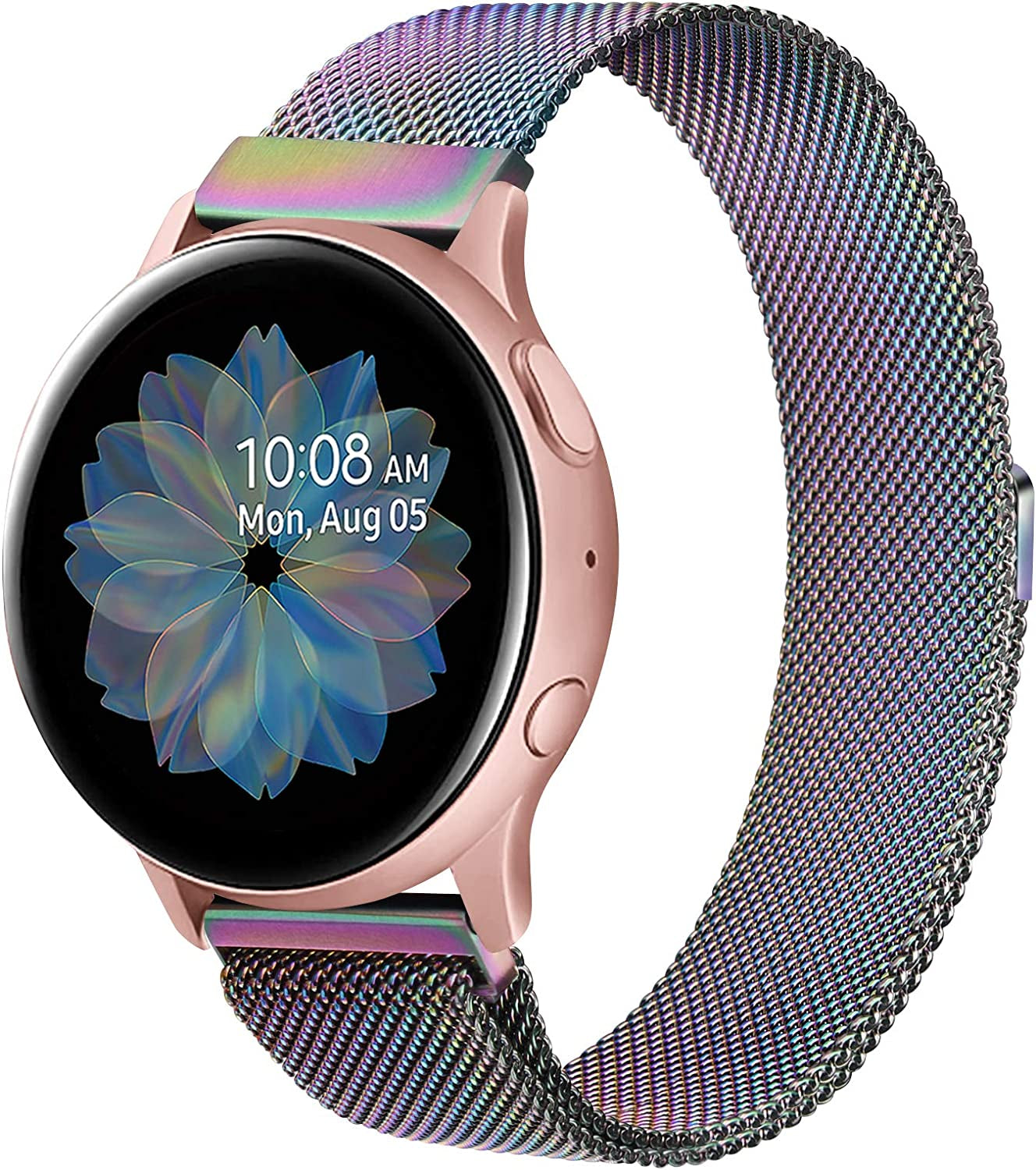 YILED Metal Bands for Samsung Galaxy Watch Active 2 40Mm 44Mm / Galaxy Watch Active, 20Mm Stainless Steel Mesh Watch Strap for Galaxy Watch 3 41Mm / Galaxy Watch 42Mm  YILED Colorful  