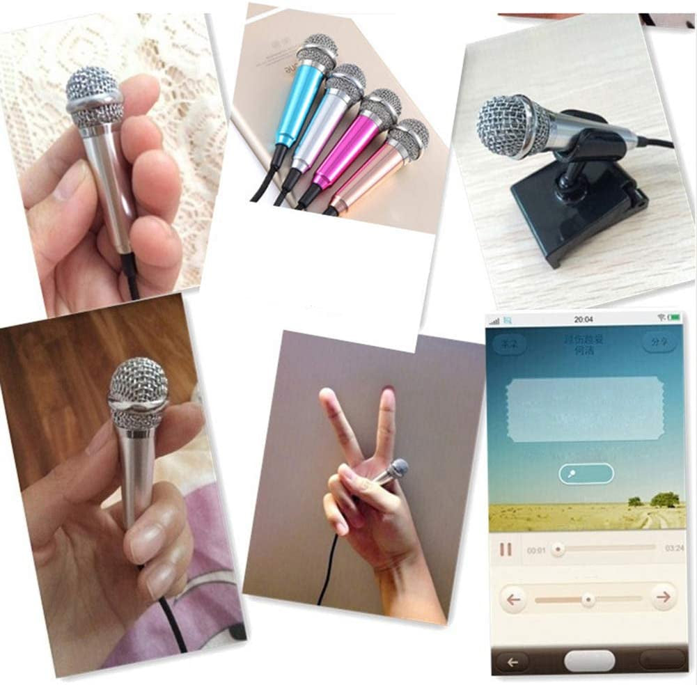 Galand Mini Portable Vocal/Instrument Microphone,3.5Mm Condenser Microphone Phone Karaoke Mic with Stand for Iphone Android Blue  Galand   