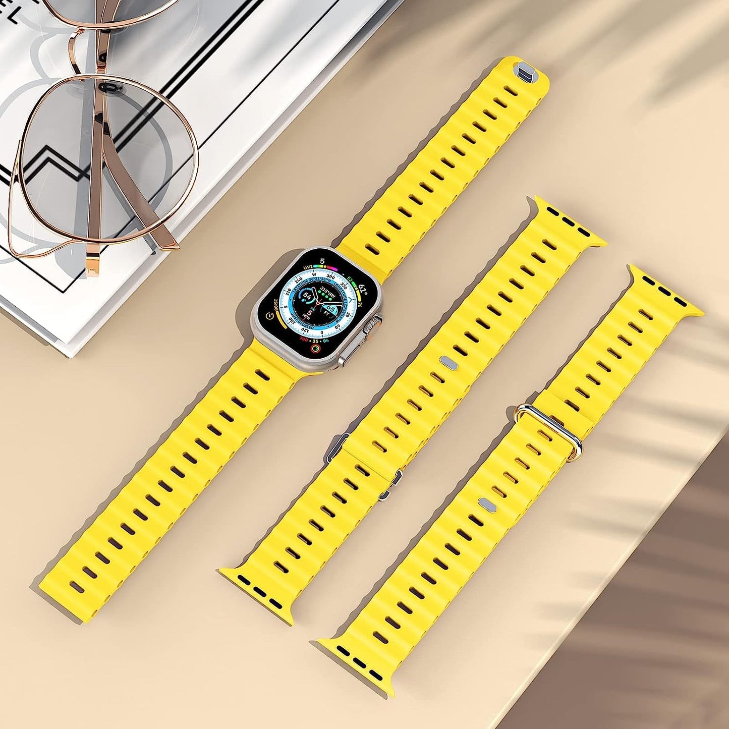 H&S Ocean Band for Apple Watch Band 44Mm 38Mm 45Mm 40Mm 49Mm 41Mm 42Mm,For Apple Watch Series 7/8,Adjustable Loop with Metal Buckle Sport Strap for Apple Watch Ultra/Se/Series 6/5/4/3/2/1  Tnsusop   