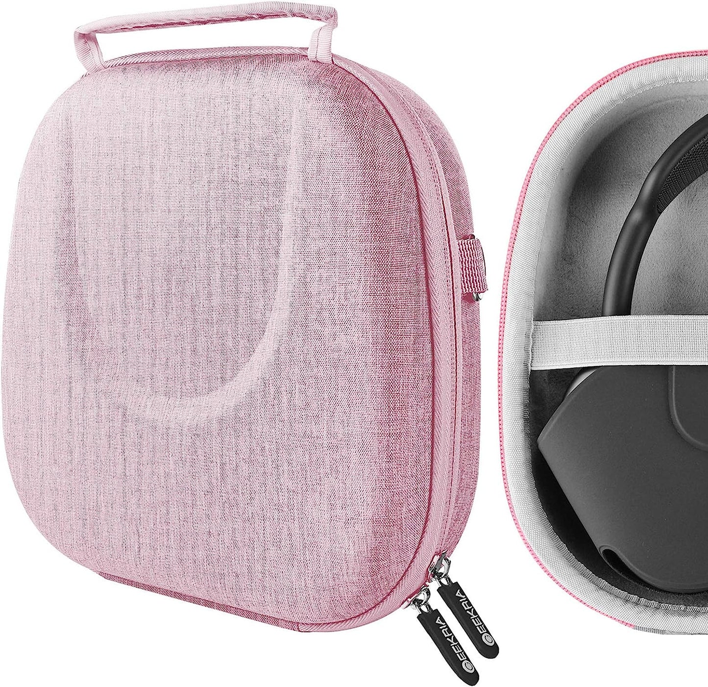Geekria NOVA Shield Headphones Case, Compatible with Airpod Max Headphones Case, Replacement Hard Shell Travel Carrying Bag with Room for Smart Case and Accessories Storage (Pink)  Geekria   