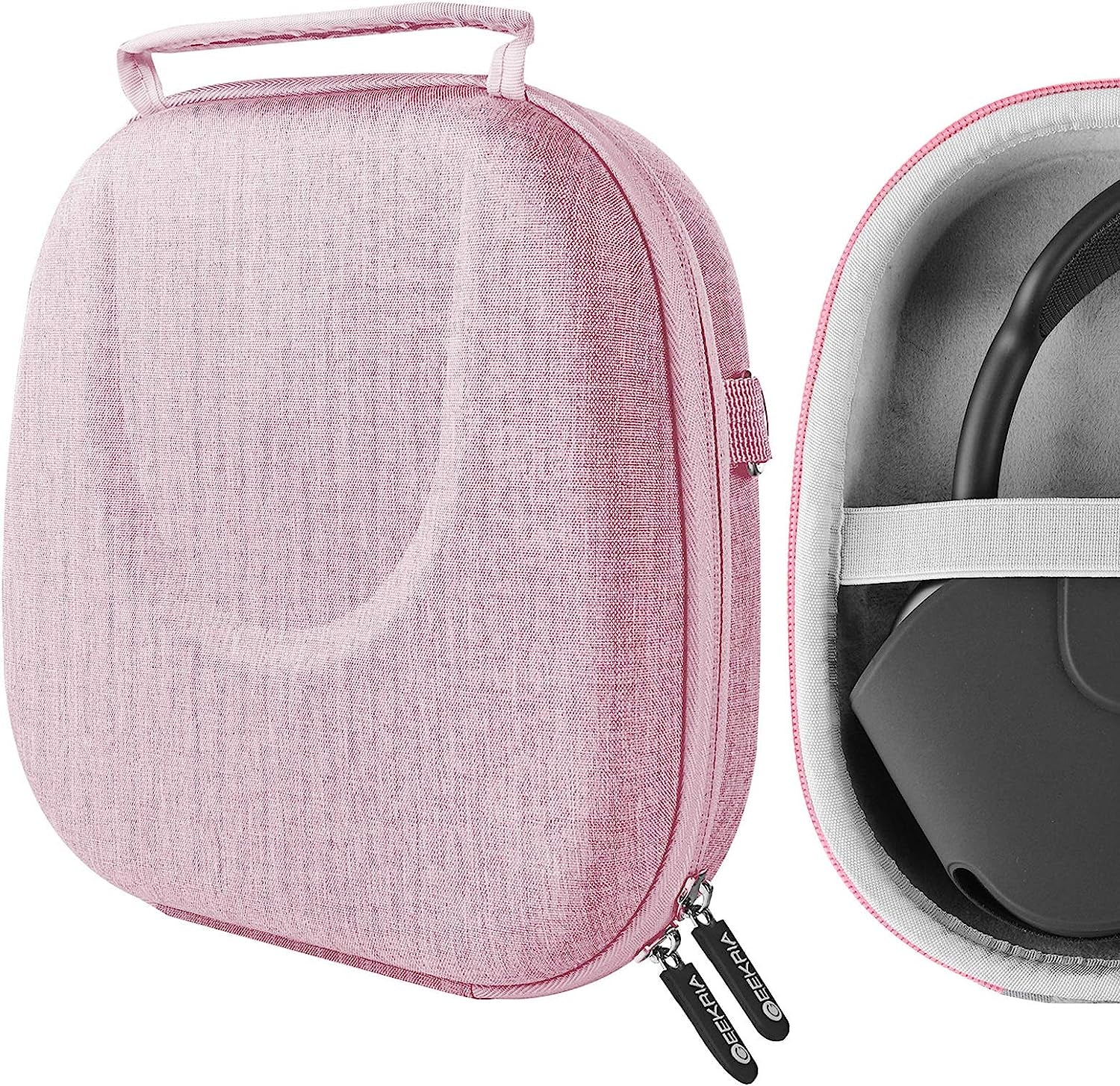 Geekria NOVA Shield Headphones Case, Compatible with Airpod Max Headphones Case, Replacement Hard Shell Travel Carrying Bag with Room for Smart Case and Accessories Storage (Pink)  Geekria   