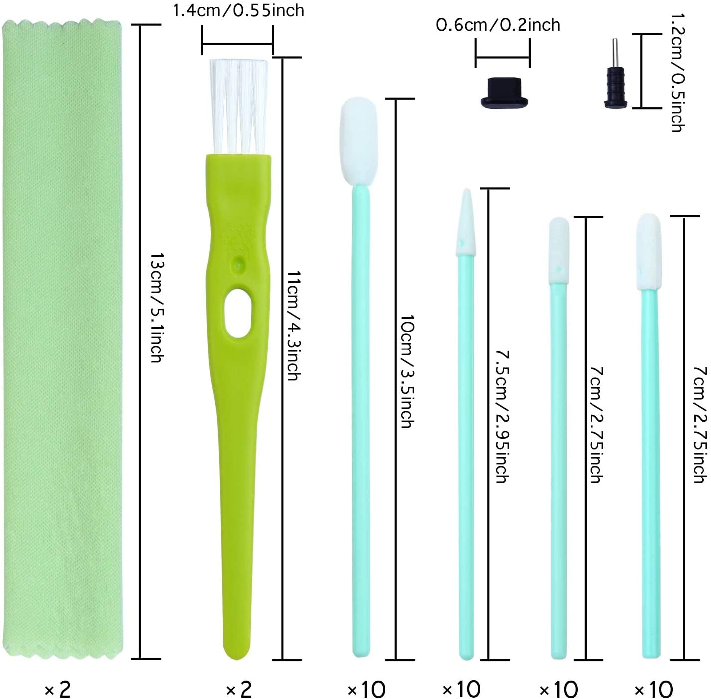 Aneco 60 Pieces Cell Phone Cleaning Kit Brush Set USB Charging Port Dust Port Covers Plug Set and Headphone Jack Cleaner Compatible with Iphone, Ios Android, Cell Phone, Electronics Cleaner  Aneco   