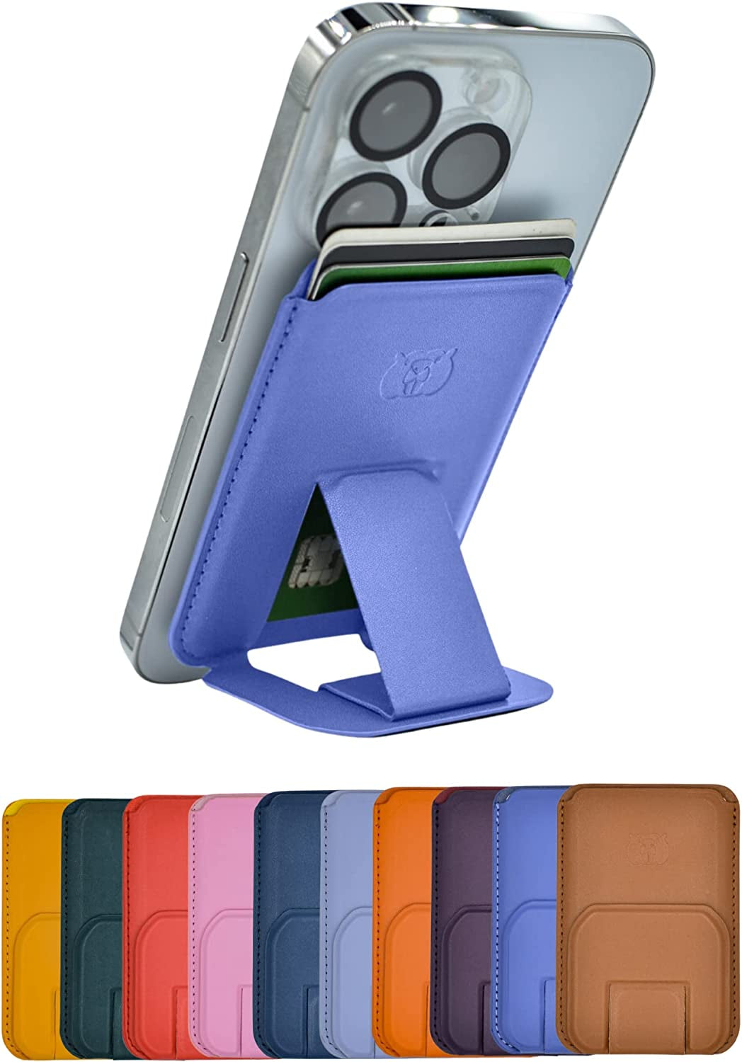 Beaverr Magnetic Card Wallet with Kickstand, Compatible with Magsafe, for Iphone 14 Pro Max/14 Pro/14/14 Mini, Iphone 13 Pro Max/13 Pro/13/13 Mini, Iphone 12 Pro Max/12 Pro/12/12 Mini (Wine)  Beaverr Liberty Blue  