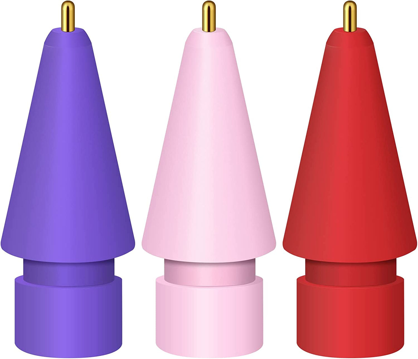 MEKO 2 Pack Upgraded 0.72Mm Fine Ponit Precise Replacement Tips for Apple Pencil 1St/2Nd Generation & Logitech Crayon, Wear-Resisting Pen Nibs for Ipad Pro/Air/Mini Pencil - Black/White  MEKO Purple/Pink/Red  