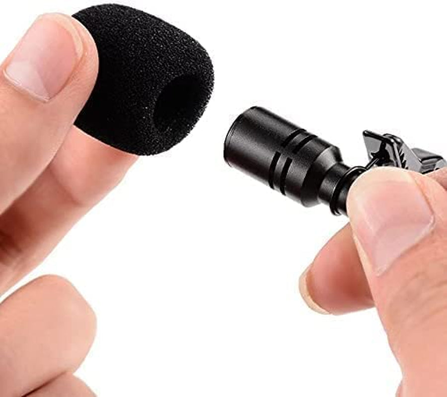 HUACAM Lavalier Lapel Microphone, Portable Collar Clip Mic Compatible with Iphone Android Smartphone Amplifier Podcast Pc/Laptop, Hands Free Mic Recording Mic for Youtube,Interview,Video (3 Packs)  HUACAM   