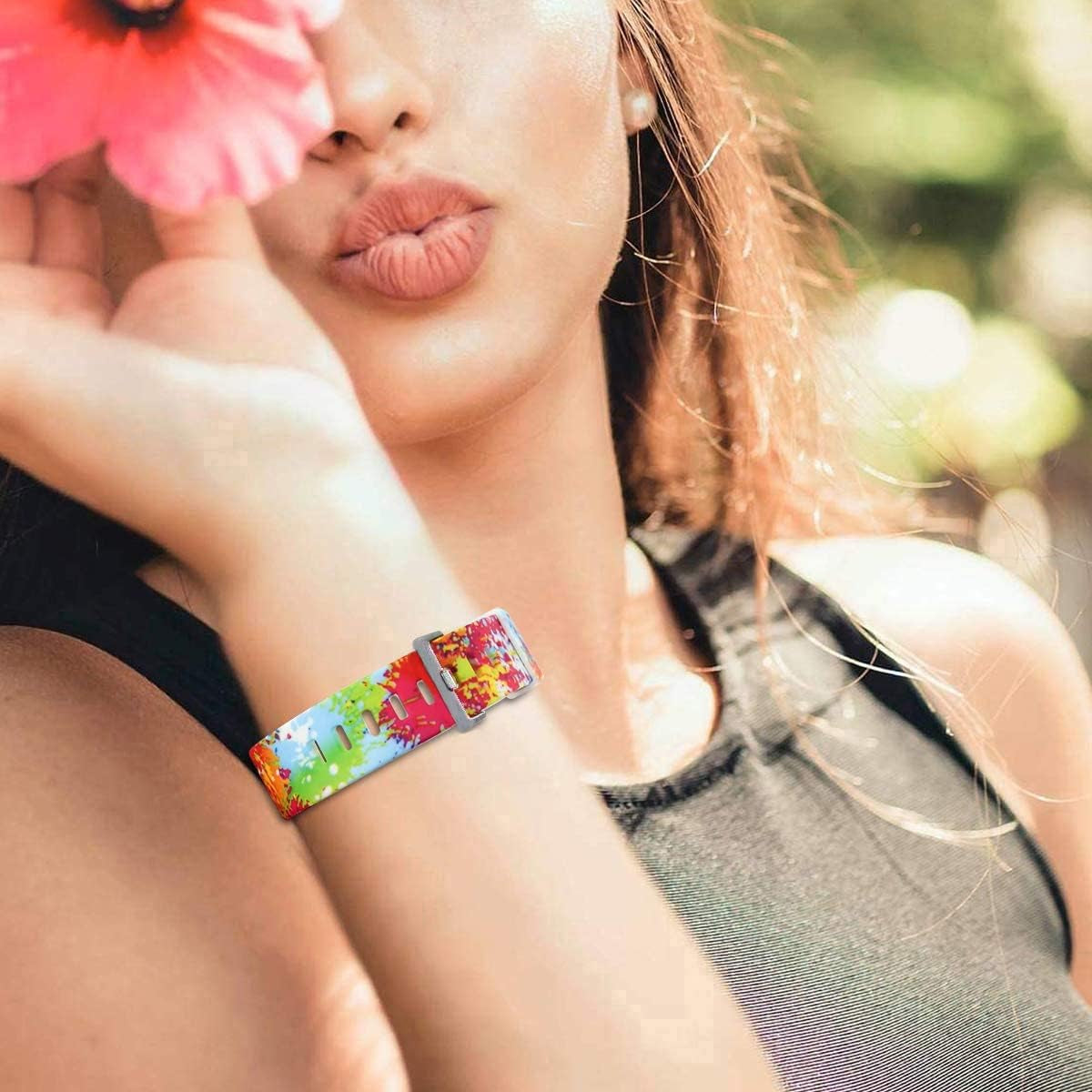 3-Pack Sport Bands Compatible with Fitbit Luxe, Classic Soft Silicone Replacement Wristband Strap Small Large for Women Men  voma   