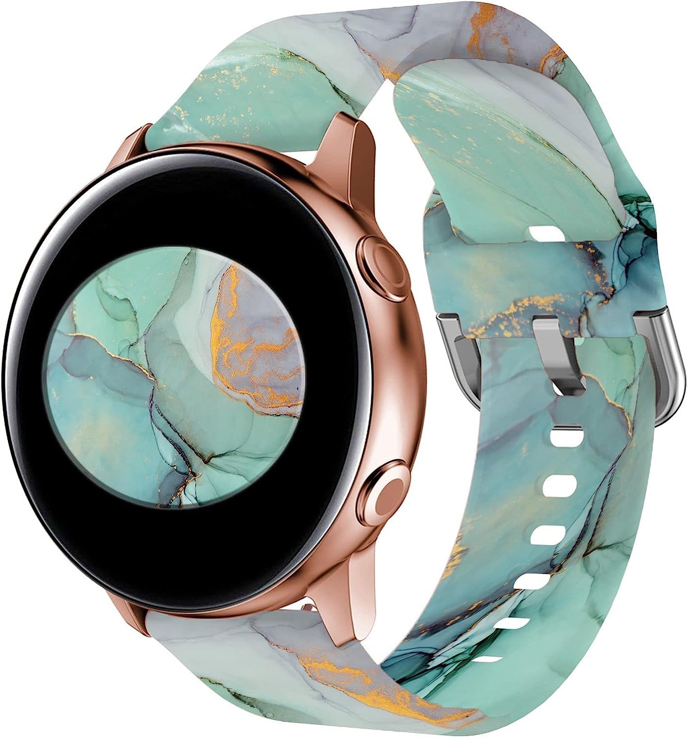 20Mm Band for Samsung Galaxy Watch 4 5 Pro Band 40Mm 44Mm 45Mm/Galaxy Watch 4 Classic Band 42Mm 46Mm/Watch 3 41Mm/Active 2, 22Mm Bands for Samsung Galaxy Watch 3 Band 45Mm/Samsung Gear S3 Frontier  Sqweey Marble Blue 22mm 