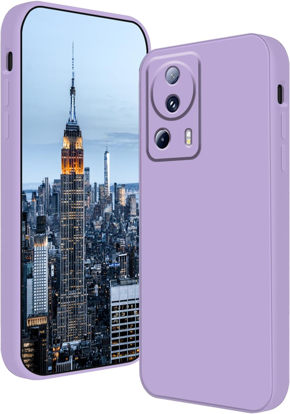 Tiwinxing Compatible with Xiaomi 13 Lite Case Shockproof, Liquid Silicone Ultra Slim Protective Xiaomi 13 Lite Phone Case Soft Anti-Scratch Cover with Full Body Protection Cases (Beige)  Tiwinxing Purple  