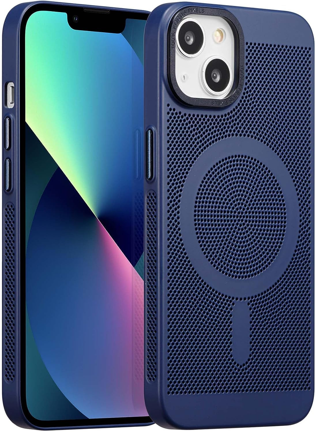ZCDAYE for Iphone 13 Magnetic Case, 3D Hollow Mesh Heat Dissipation Phone Case Compatible with Magsafe, Breathable Cooling Hard PC Shockproof Cover for Iphone 13(6.1 Inch, Dark Blue)  ZCDAYE   