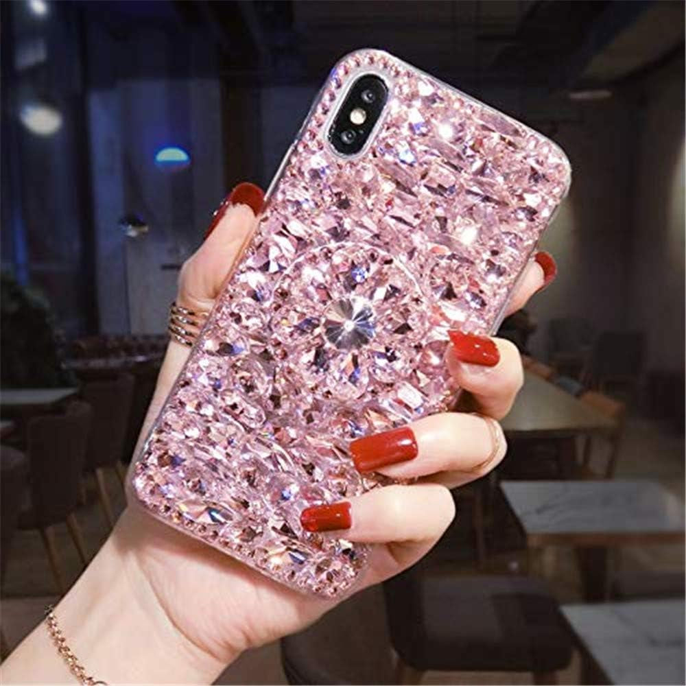 Case for Oneplus Nord N300 5G,Oneplus Nord N300 Case,Diamond Kickstand 3D Handmade Bling Diamond Glitter Phone Case for Oneplus Nord N300 5G 2022 (Pink)  Aikukiki   