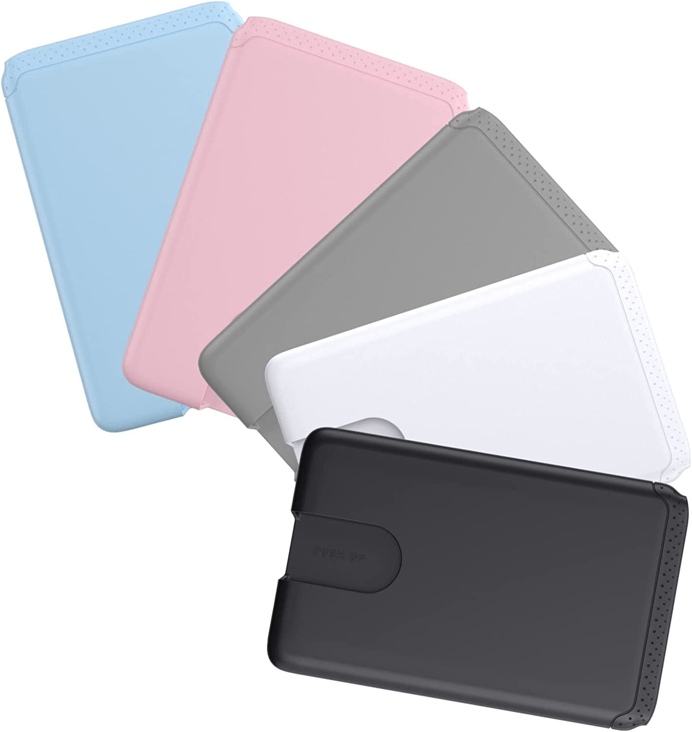 SHANSHUI Magnetic Wallet for Magsafe, Ultra Slim Magnetic Card Holder for Back of Phone Wallet Premium Silicone Anti-Drop Credit Card Holder Fitting for Iphone 14/13/ 12 Series & Magsafe Case  SHANSHUI Black, White, Grey, Pink,Blue x 5 PCS Adhesive 