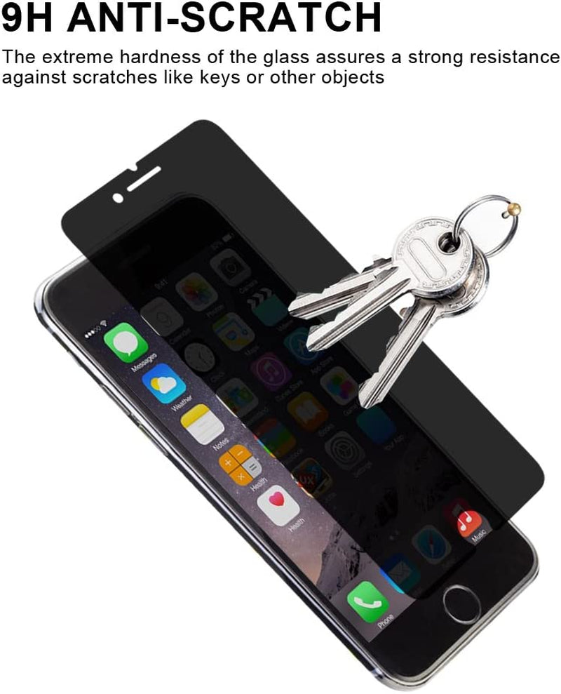 GLASS-M Privacy Screen Protector Compatible with Iphone 6, 6S, 7, 8, 180 Degree Anti-Spy, [Not Full Cover] Case Friendly Tempered Glass Screen Protector Film  GLASS-M   