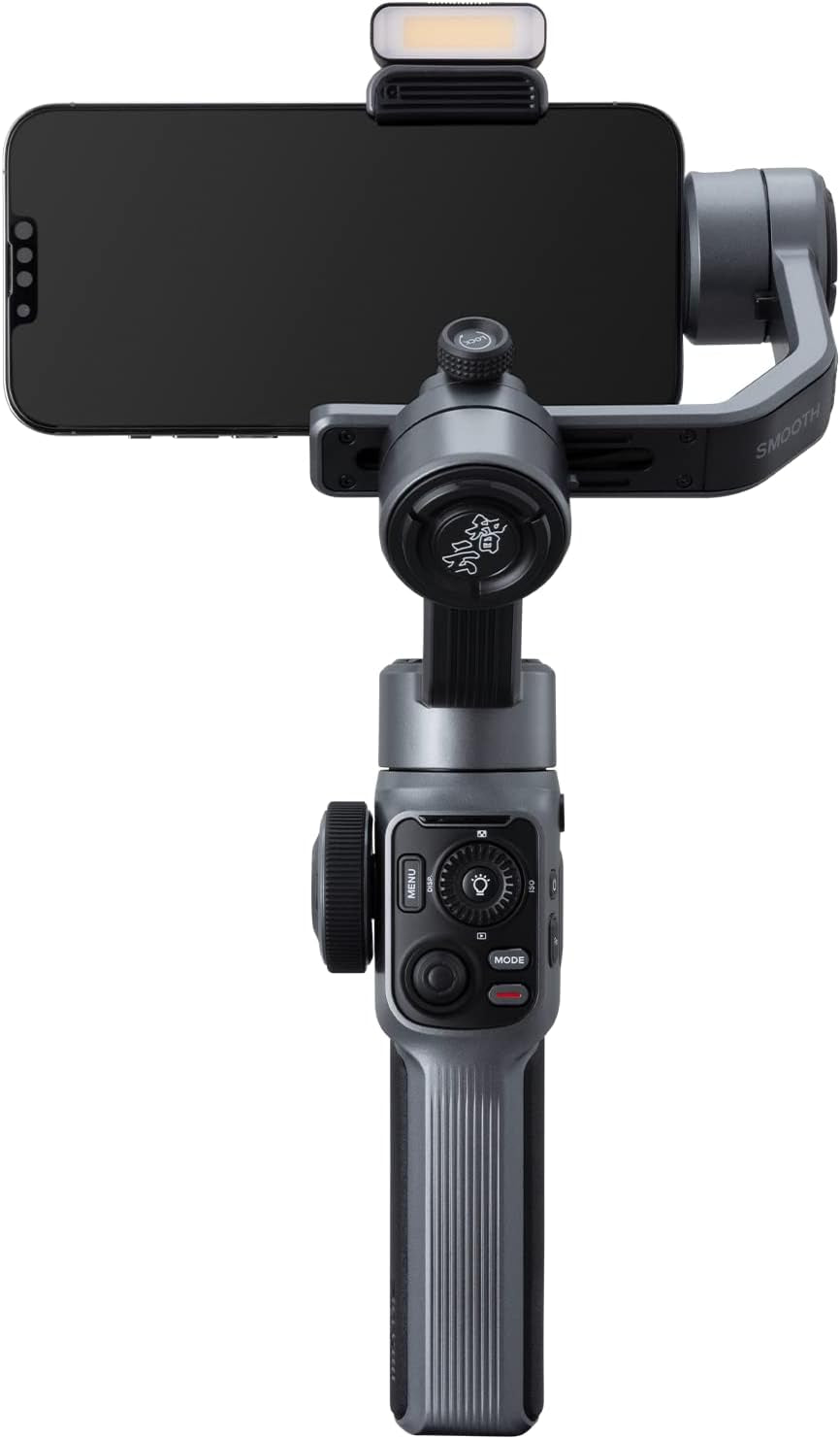 Zhiyun Smooth 5S Combo Professional Gimbal Stabilizer for Smartphone, Handheld 3-Axis Phone Gimbal, Portable Stabilizer Compatible with Iphone and Android - Gray  ZHIYUN   