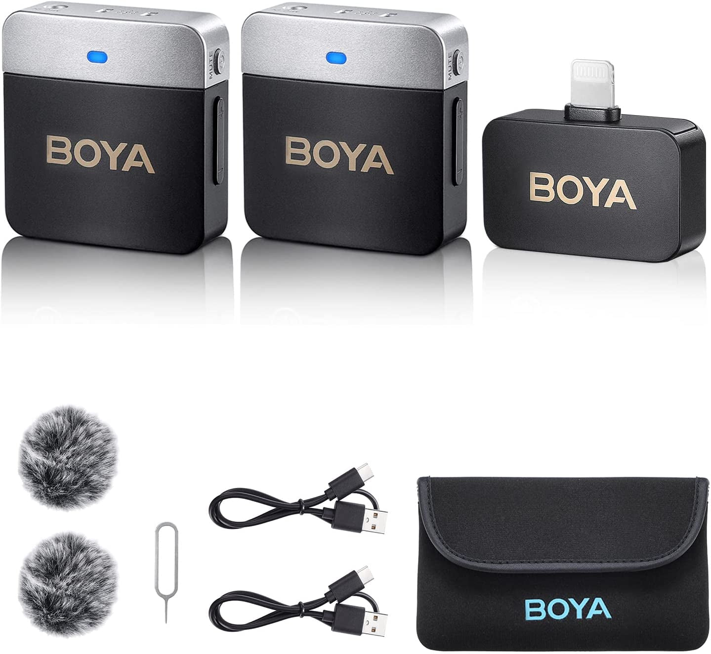 BOYA Wireless Lavalier Microphone for Android Phone Plug Play USB-C Lapel Microphone Noise Cancellation Cordless Clip on Mic for Video Recording Interview Youtube Vlogging Live Streaming BY-M1V4  BOYA BY-M1V6  