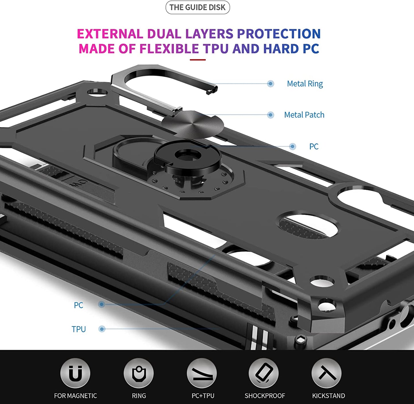 Leyi for Moto G Power 2021 Case with [2 Pack] Tempered Glass Screen Protector (Not Fit 2020/2022), [Military-Grade] Shockproof Phone Case with Kickstand for Motorola Moto G Power 2021, Black  LeYi   