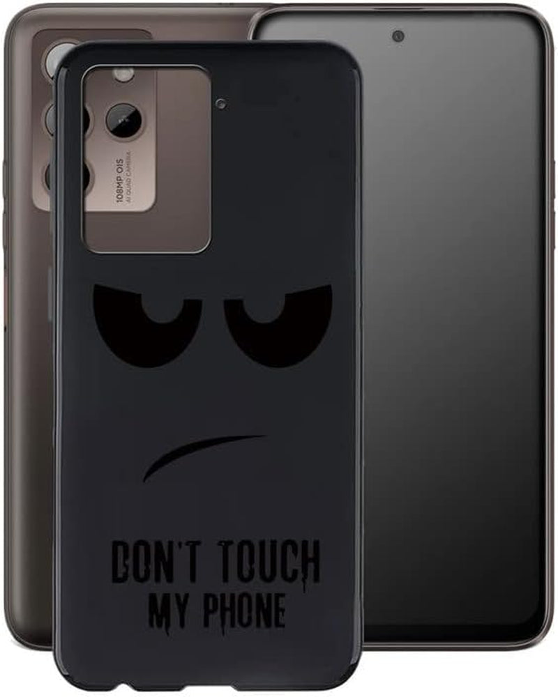 WIMSPEED Case for HTC U23 Pro (6.7"), Black Soft TPU Bumper Phone Case, Slim Shockproof Silicone Military Grade Drop Protective Shell for HTC U23 Pro - Camellia  WIMSPEED Do Not Touch  