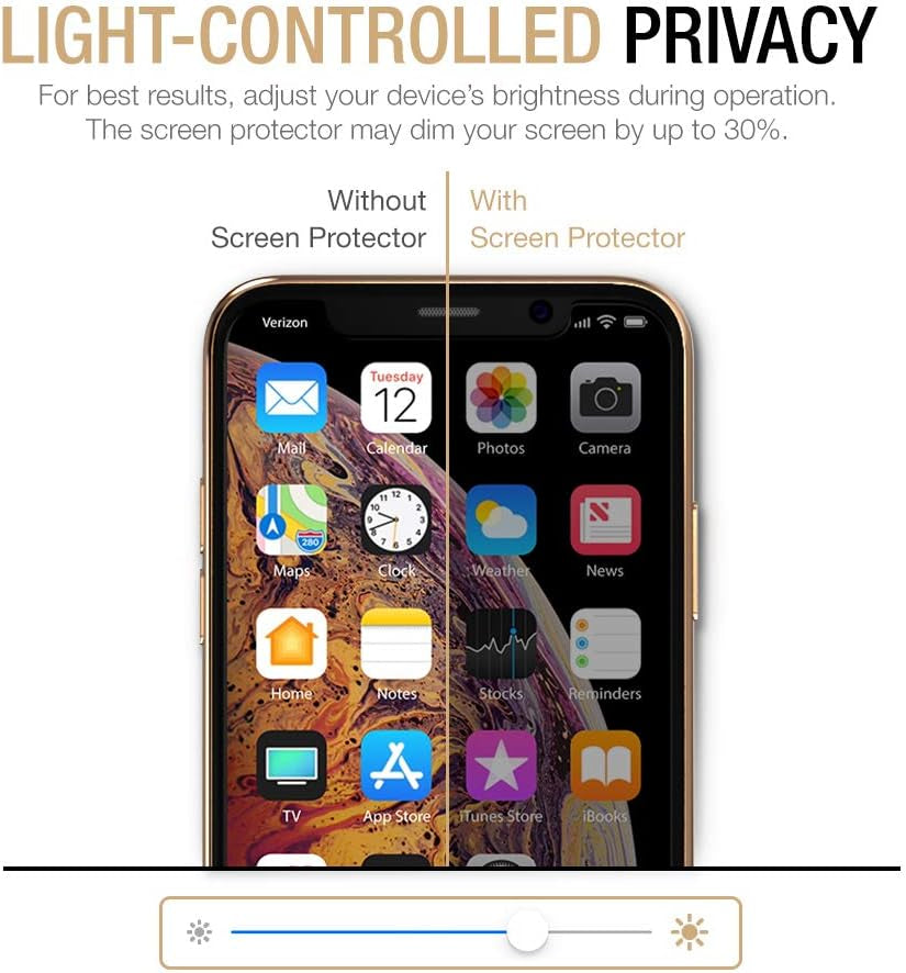 Ushield Privacy Screen Protector Compatible with Iphone Xs/Iphone X/Iphone 11 Pro (5.8" Display) (W/Installation Frame) [Anti-Scratch/Spy] Tempered Glass Screen Protector (3Pack) [Case Friendly]  uShield   