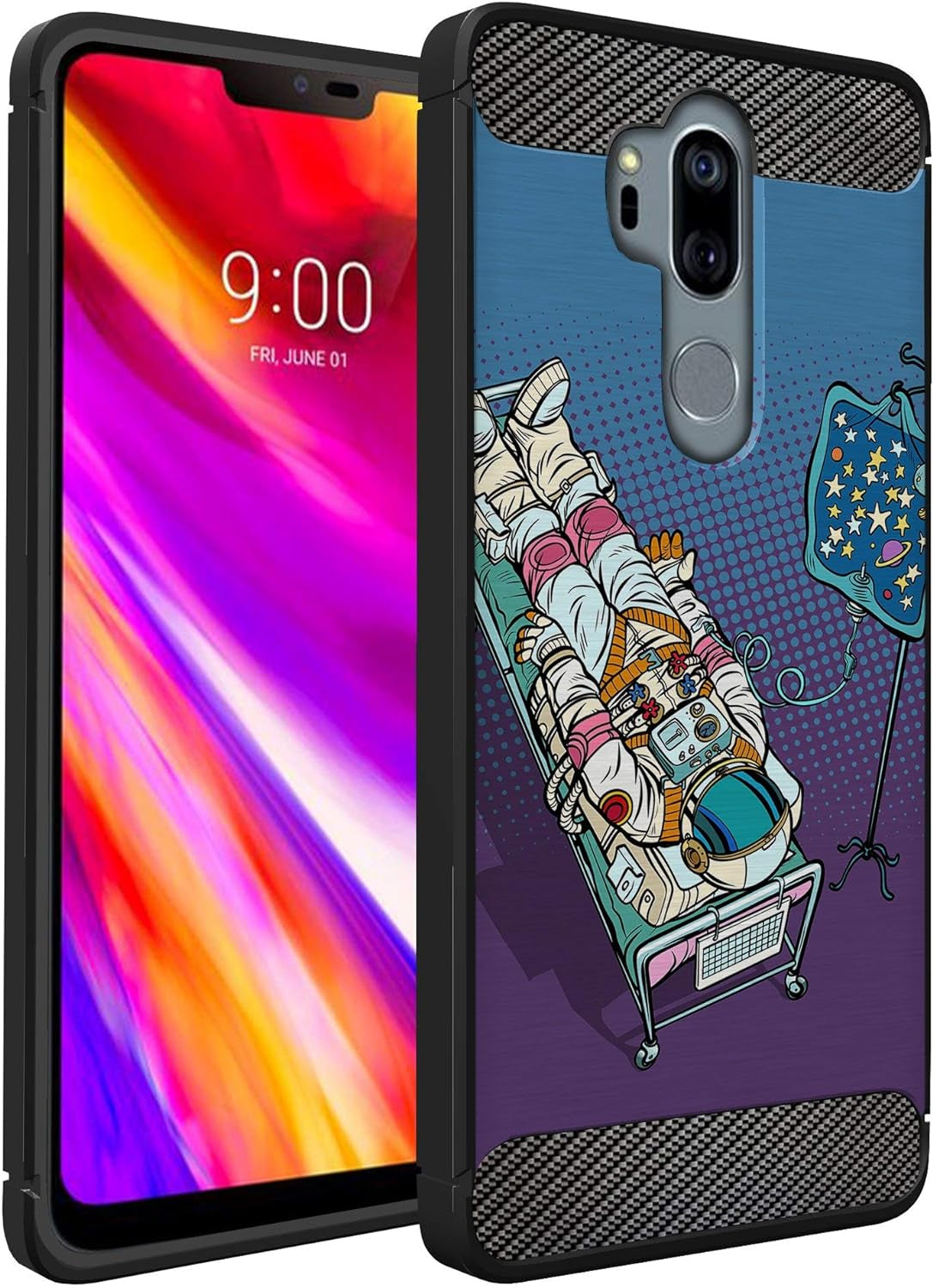 Casesondeck Case Compatible with [LG G7 / LG G7 Thinq] Pictorial Patterned TPU Design Case Flexible Slim and Elegant (Cobra Tiger)  CasesonDeck Astronaut  