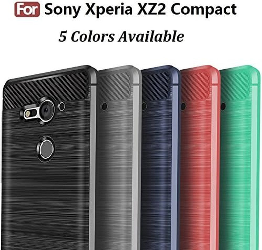 Cruzerlite Case Compatible with Cellphone Sony Xperia XZ2 Compact Case, Carbon Fiber Shock Absorption Slim Case Compatible with Cellphone Sony Xperia XZ2 Compact (2018) (Red)  Cruzerlite   