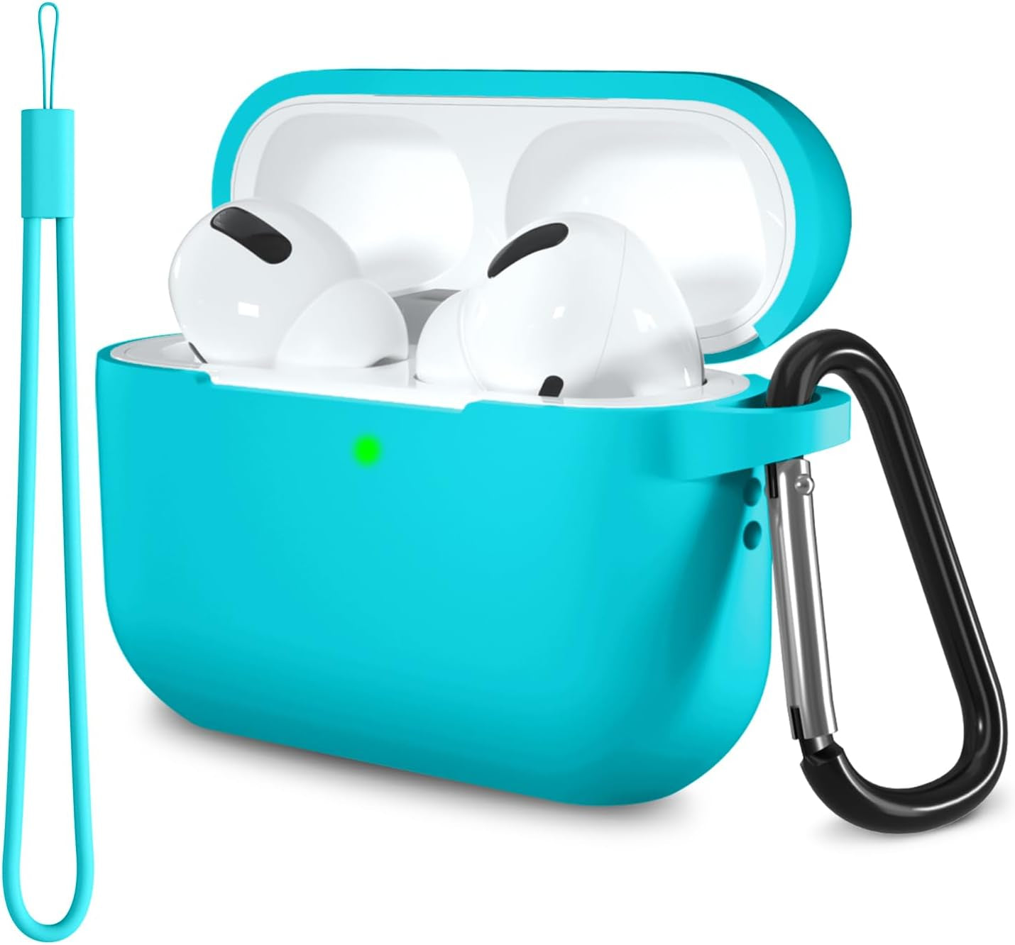 Lerobo for Airpods Pro 2Nd/1St Generation Case Cover with Keychain & Lanyard,Soft Silicone Skin Full Protective Airpod Pro Case for Apple Airpod Pro 2022/2019 Charging Case [Front LED Visible] Lilac  PJStore-US C-Teal  